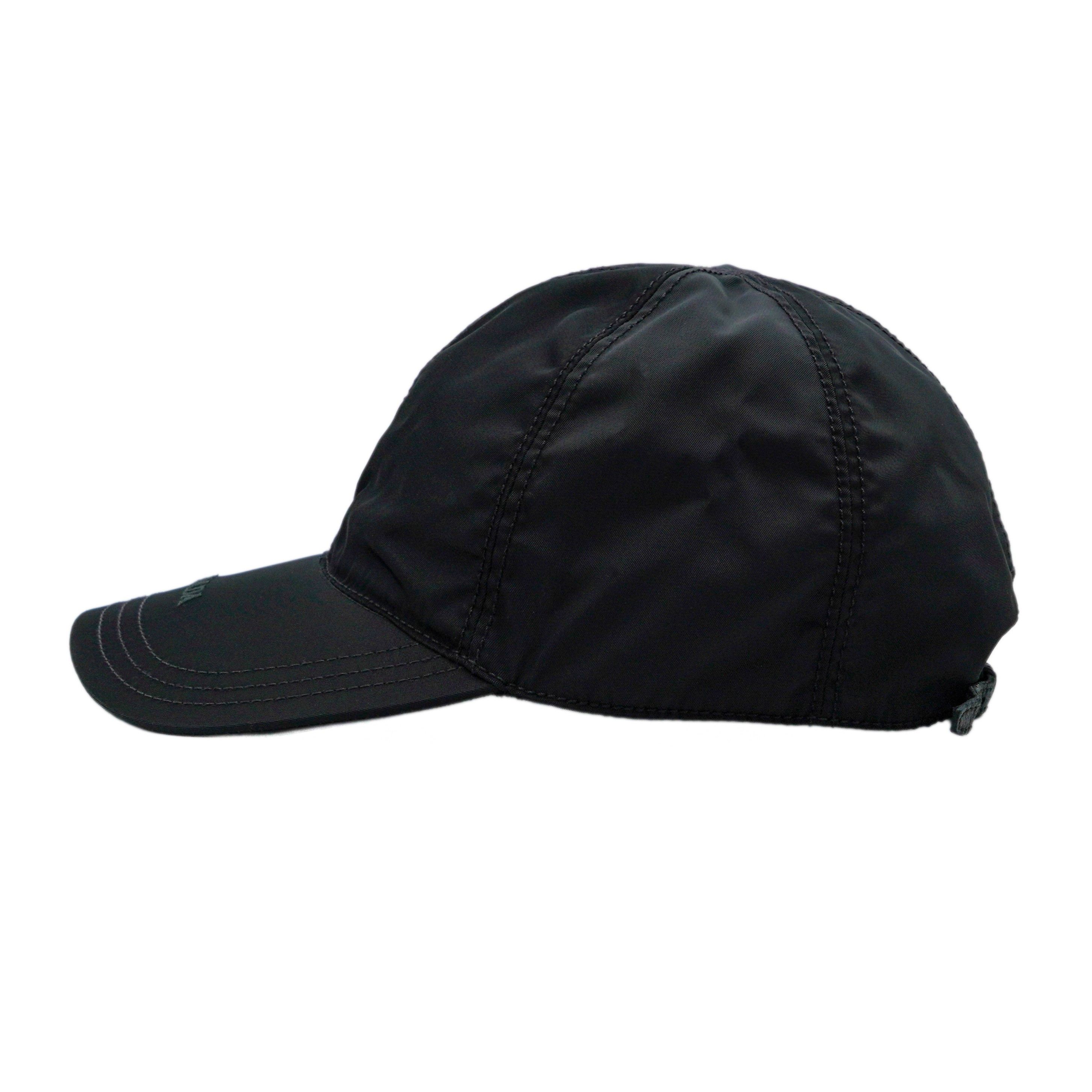 Prada Vintage Prada Black Nylon Embroidered Logo Baseball Cap Size ONE SIZE - 3 Thumbnail