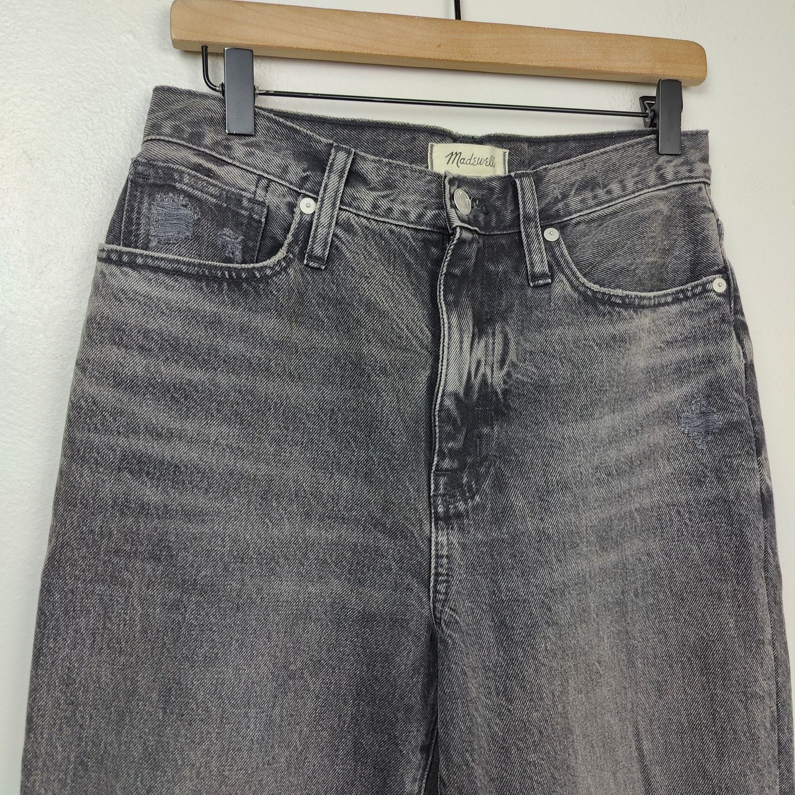Madewell Madewell Baggy Straight Jeans Womens 26 Charcoal Cavell Wash Size 26" / US 2 / IT 38 - 2 Thumbnail