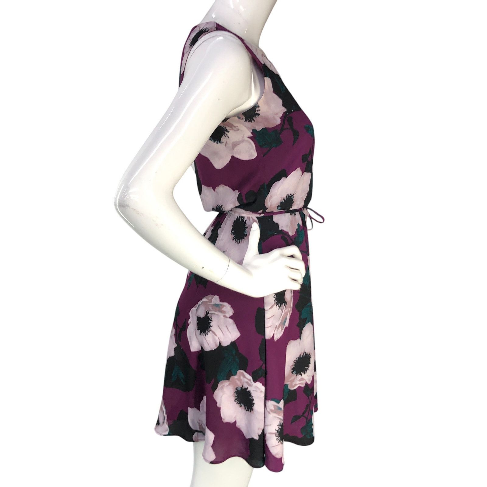 Banana Republic Banana Republic Sz XXSP Dress Sleeveless Floral Print Purple Size XXS / US 00 / IT 34 - 9 Thumbnail