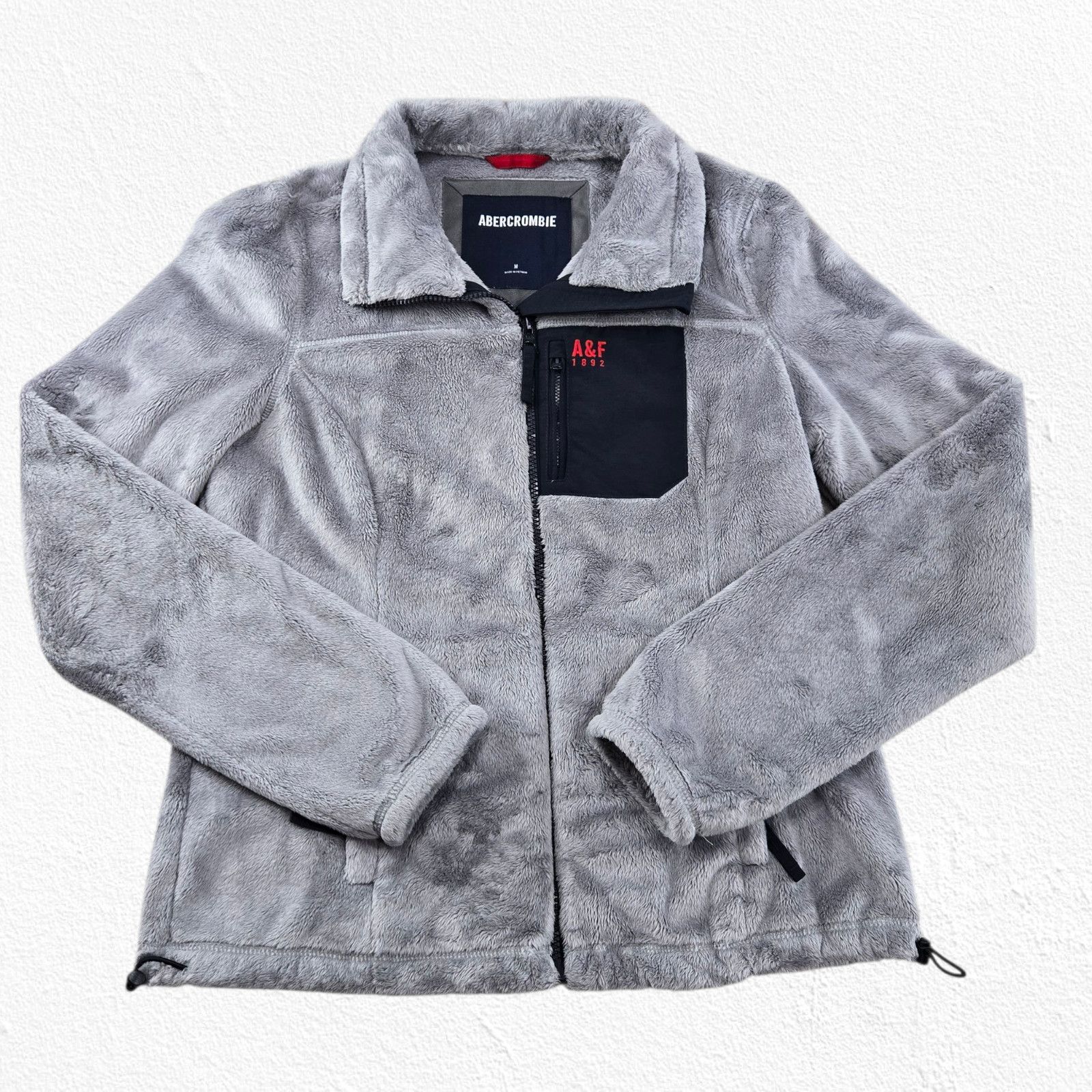 Abercrombie & Fitch Abercrombie Gray Fleece Full Zip Jacket Size Medium Size M / US 6-8 / IT 42-44 - 2 Thumbnail