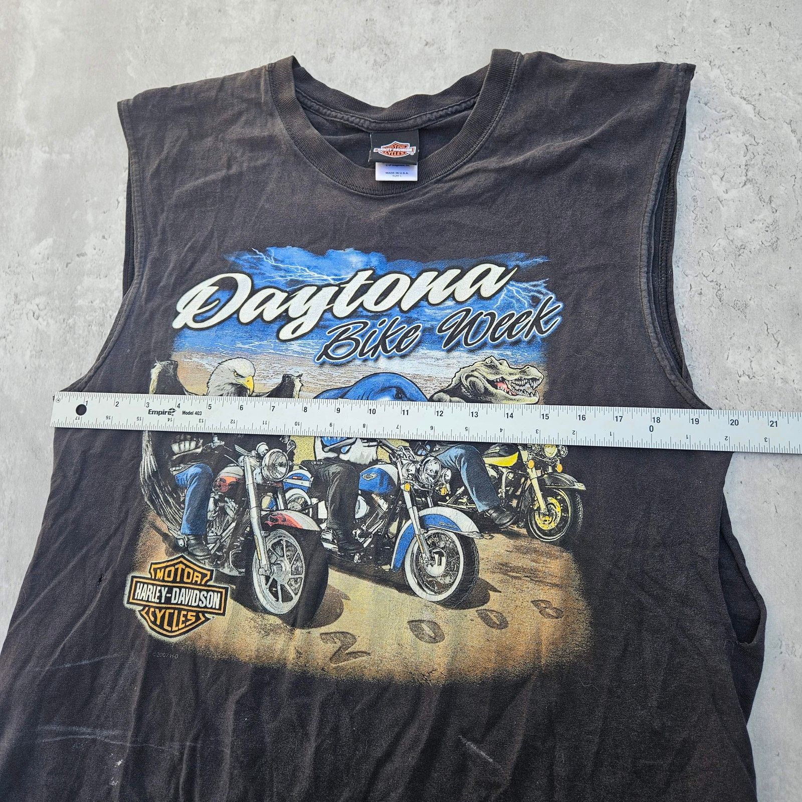 Harley Davidson Harley Davidson Black Cut Muscle T-Shirt Large Daytona 2008 Size US L / EU 52-54 / 3 - 6 Thumbnail