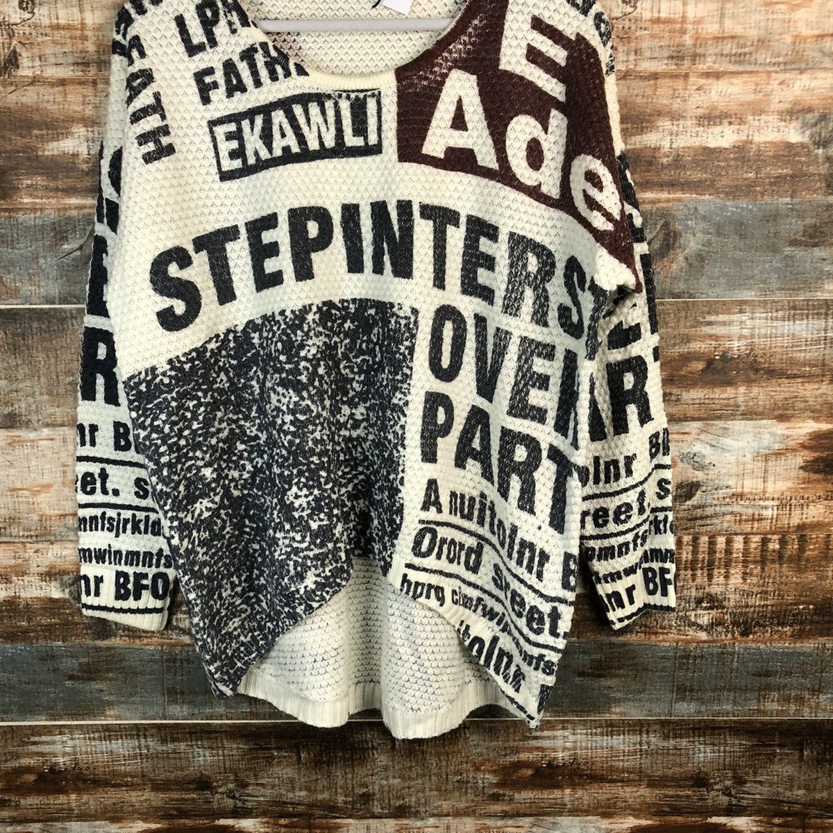 Homespun Knitwear × Japanese Brand Japan vintage White Full Print Knitwear #A1696 Size L / US 10 / IT 46 - 6 Thumbnail