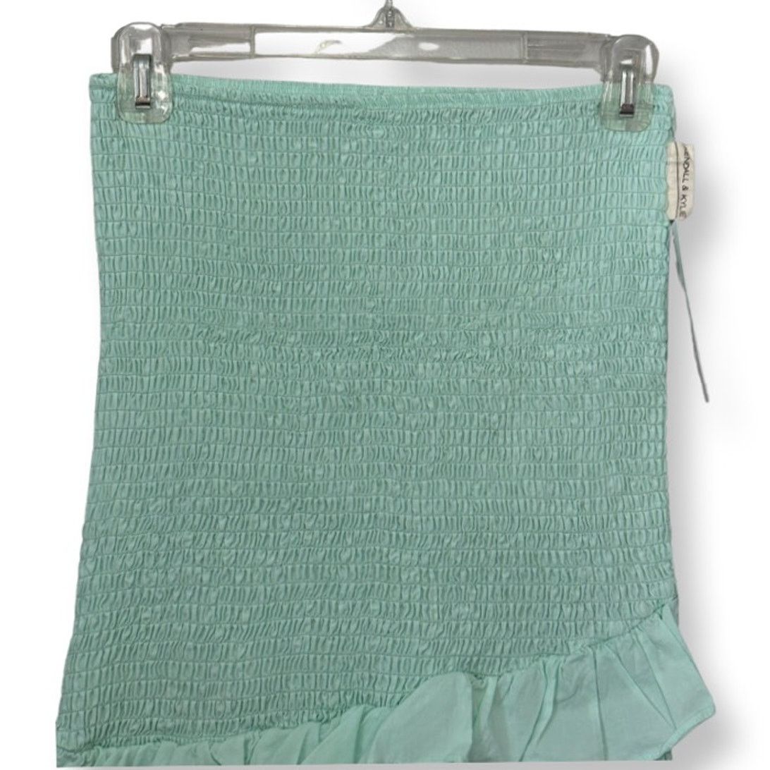 Other Kendall & Kylie Mini Skirt Smocked Ruffles Green Women's S Size 27" / US 4 / IT 40 - 2 Thumbnail