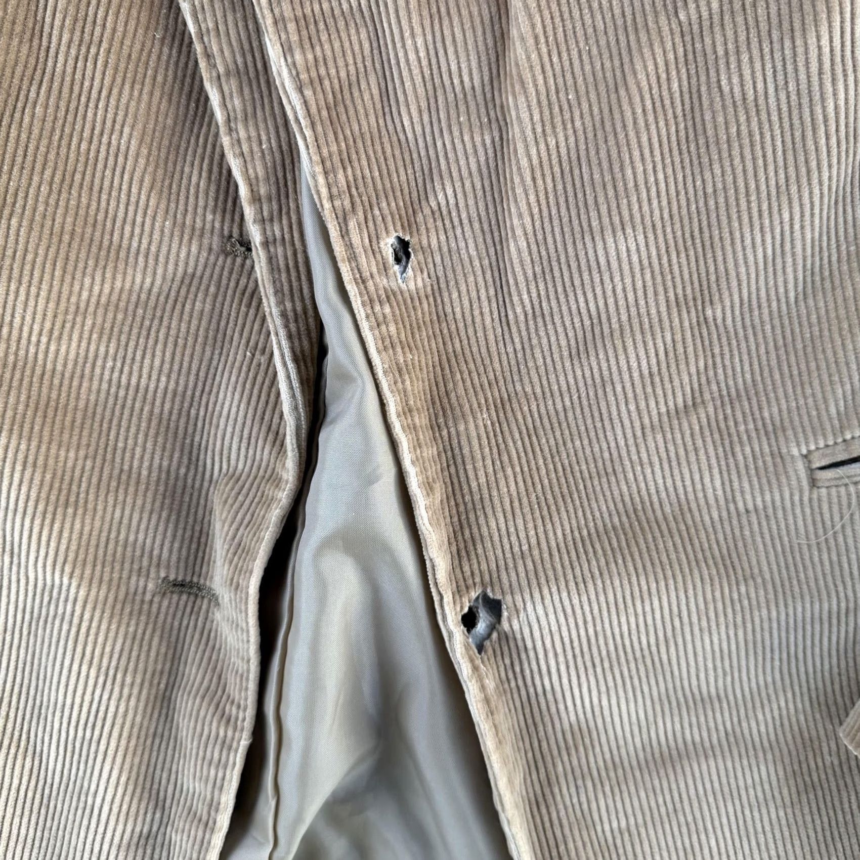 Vintage VINTAGE Sue Brett Blazer Jacket Womens 26 Beige Corduroy Lined Made Japan Street Style Jacket Size 4XL / US 24-26 - 3 Thumbnail