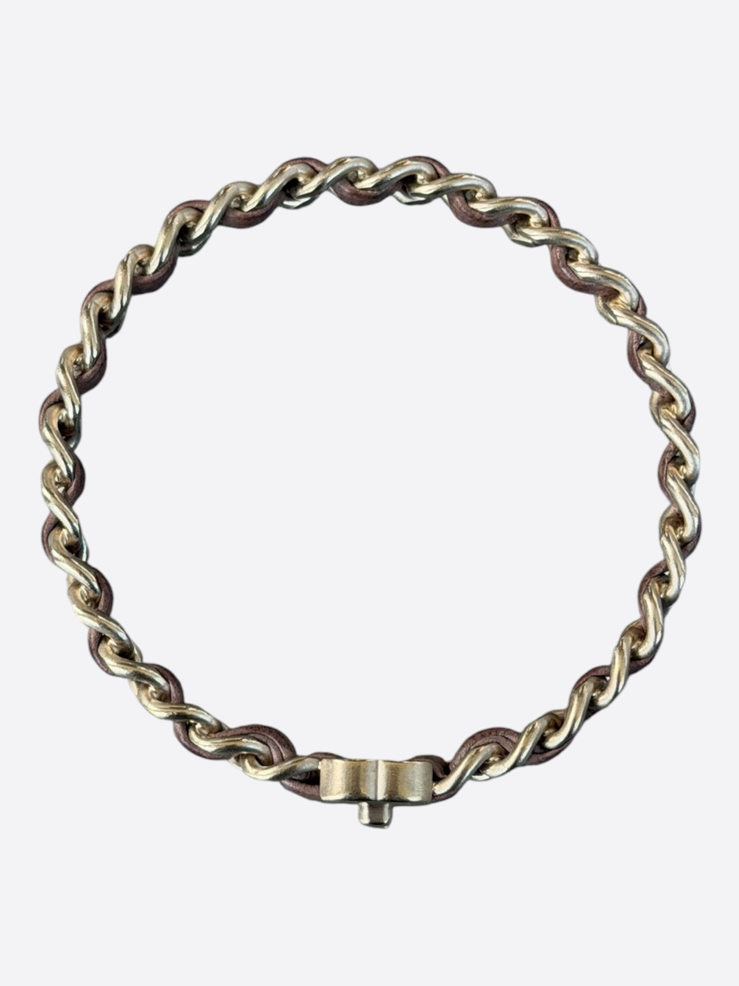 Chanel Chanel Silver & Brown CC Turnlock Bracelet Size ONE SIZE - 2 Thumbnail