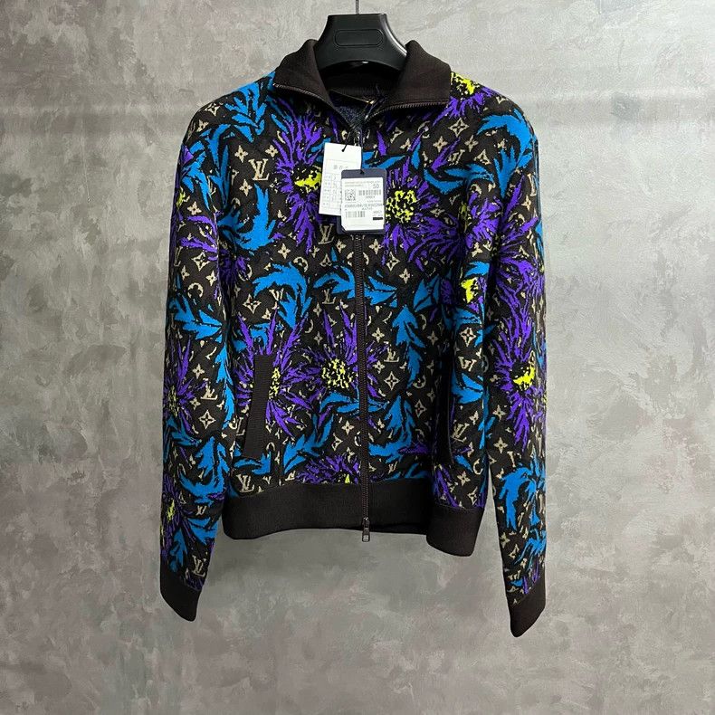 Louis Vuitton Louis Vuitton Black Floral Zip Long Sleeve Jacket Size US S / EU 44-46 / 1 - 1 Thumbnail