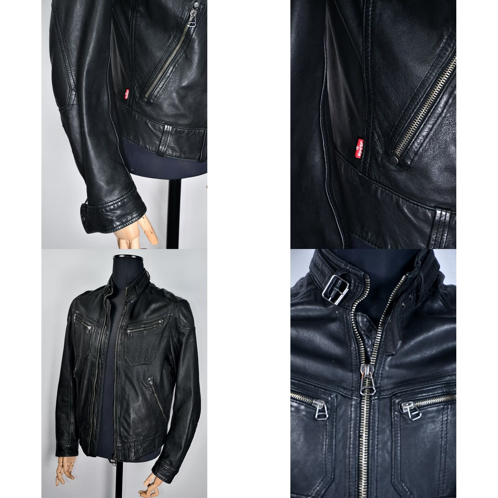 Levi's LEVI'S Jacket Motorcycle Biker Leather 100% LEATHER Size M Men Black Vintage: No Size US M / EU 48-50 / 2 - 8 Thumbnail