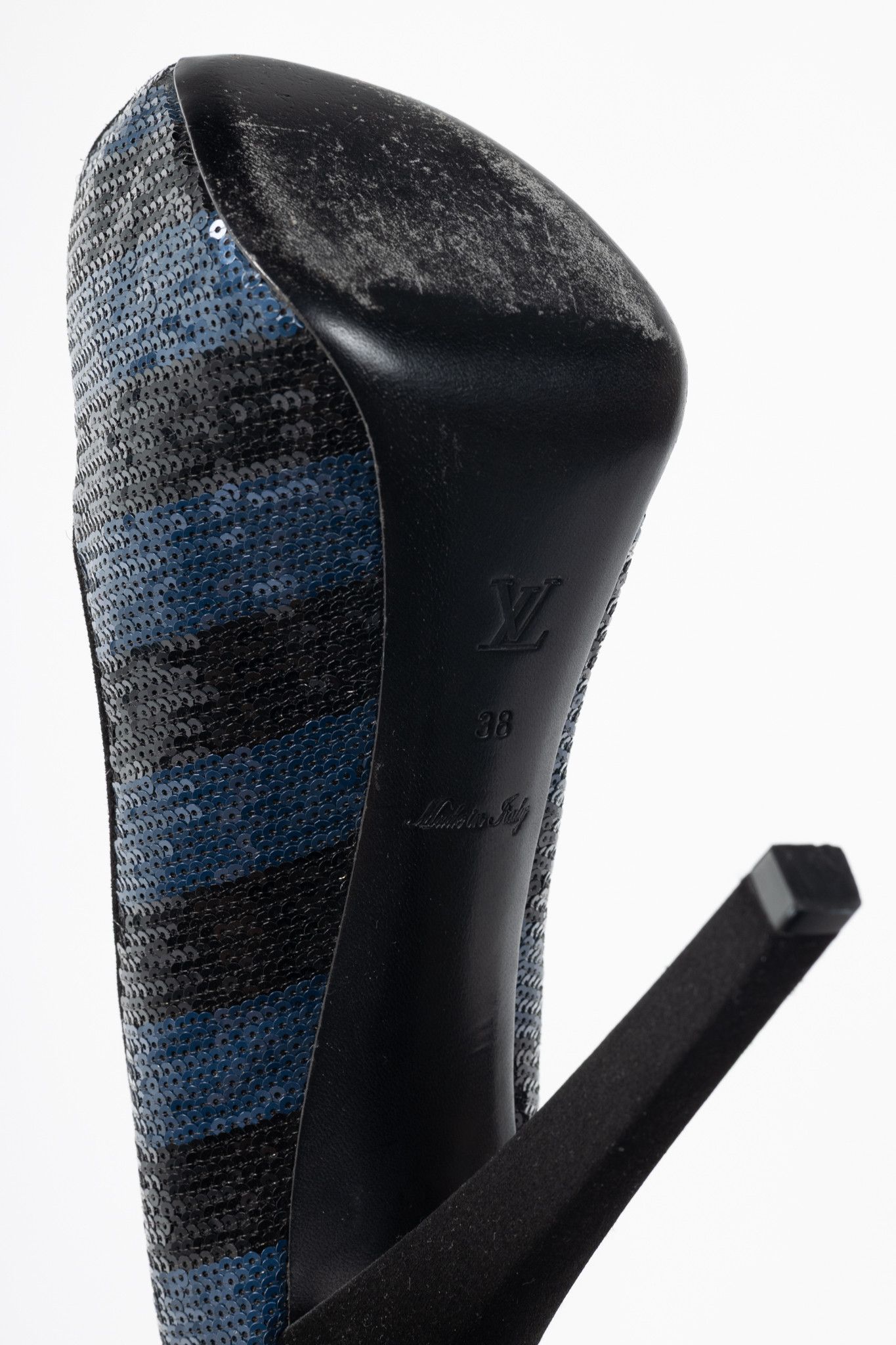Louis Vuitton Louis Vuitton Ballroom Stripe-Sequin Bow Open-Toe Pumps Size US 7.5 / IT 37.5 - 5 Thumbnail