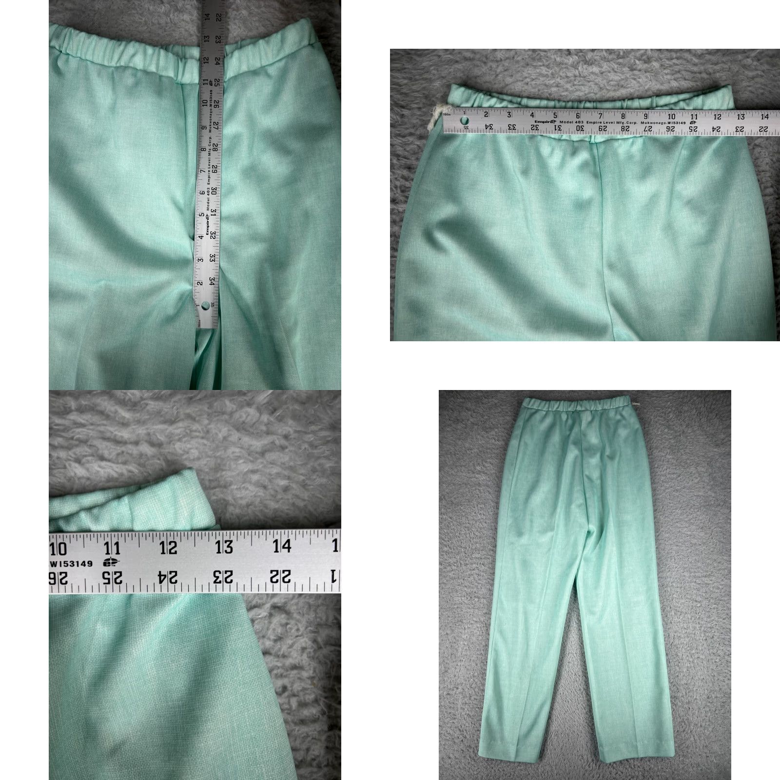 GRAFF Graff Graff Pants Womens 13x28 Teal Pleated Elastic Waistband Pull Over 100% Polyester Size 27" / US 4 / IT 40 - 8 Thumbnail