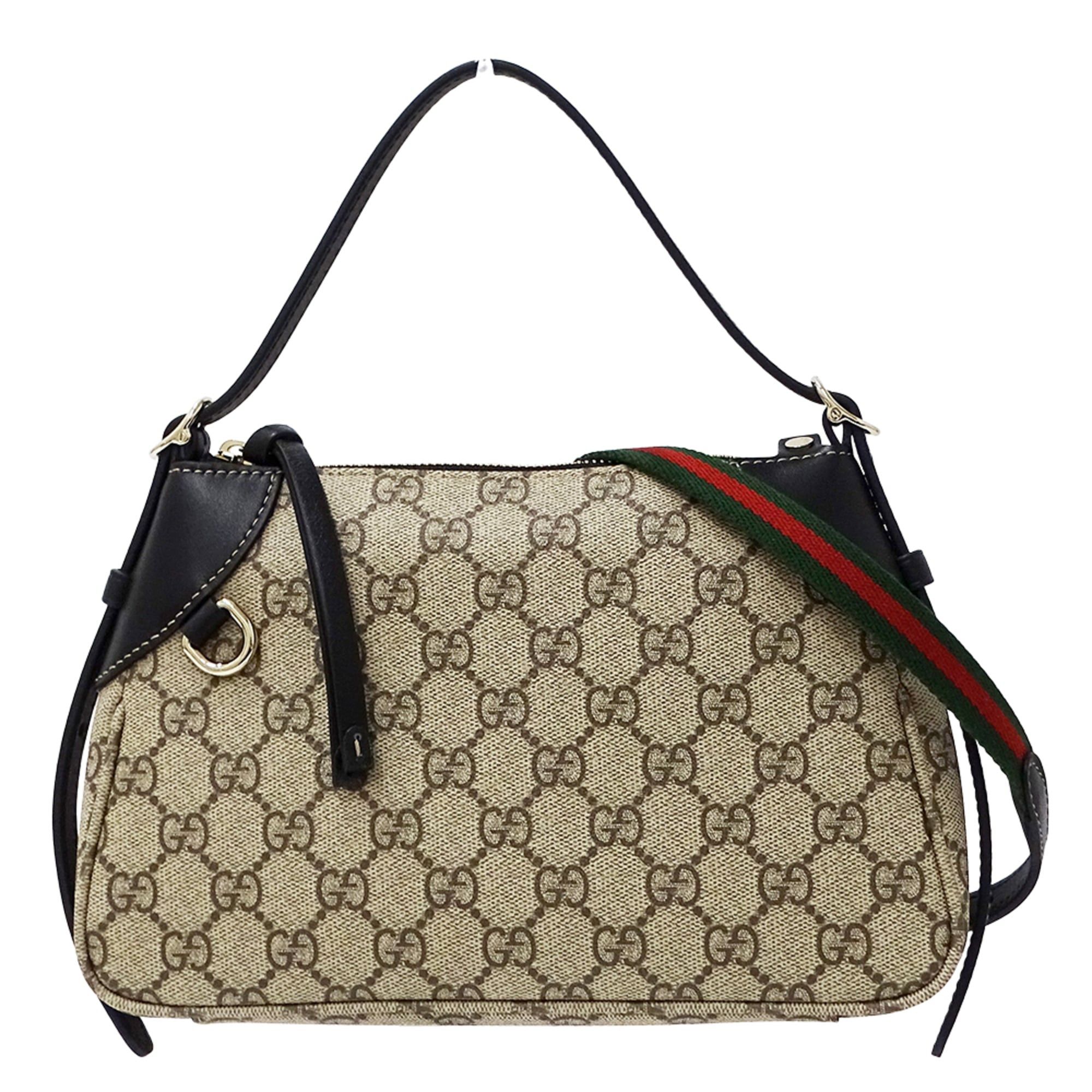 Gucci Gucci Women's Handbag, Brand Handbag/Shoulder Bag, 2-way, GG Emblem, Beige/Black, 815218, Handbag/Pouch/Mini Bag Size ONE SIZE - 1 Thumbnail