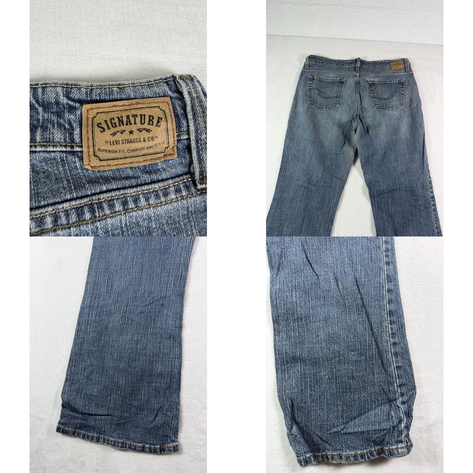 Levi's Levi's Signature Jeans Bootcut Denim Blue 14 Regular Low Rise 5-Pocket Womens Modern Stretch Jeans Size 36" / US 14 / IT 50 - 9 Thumbnail