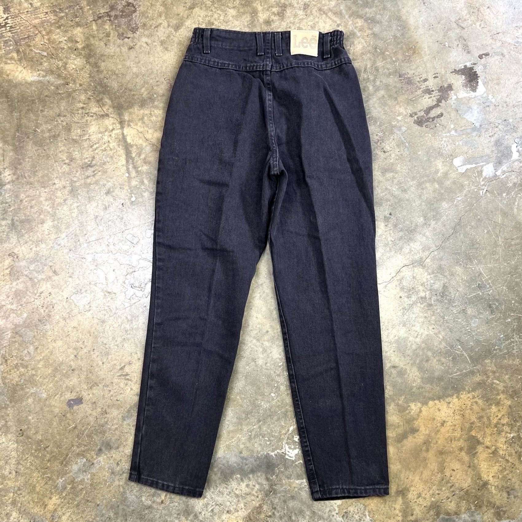 Lee VINTAGE Lee Jeans Womens Denim High Waist 90s Tapered Regular Fit 26x27 Dark Brown Cotton Made USA Size 26" / US 2 / IT 38 - 3 Thumbnail