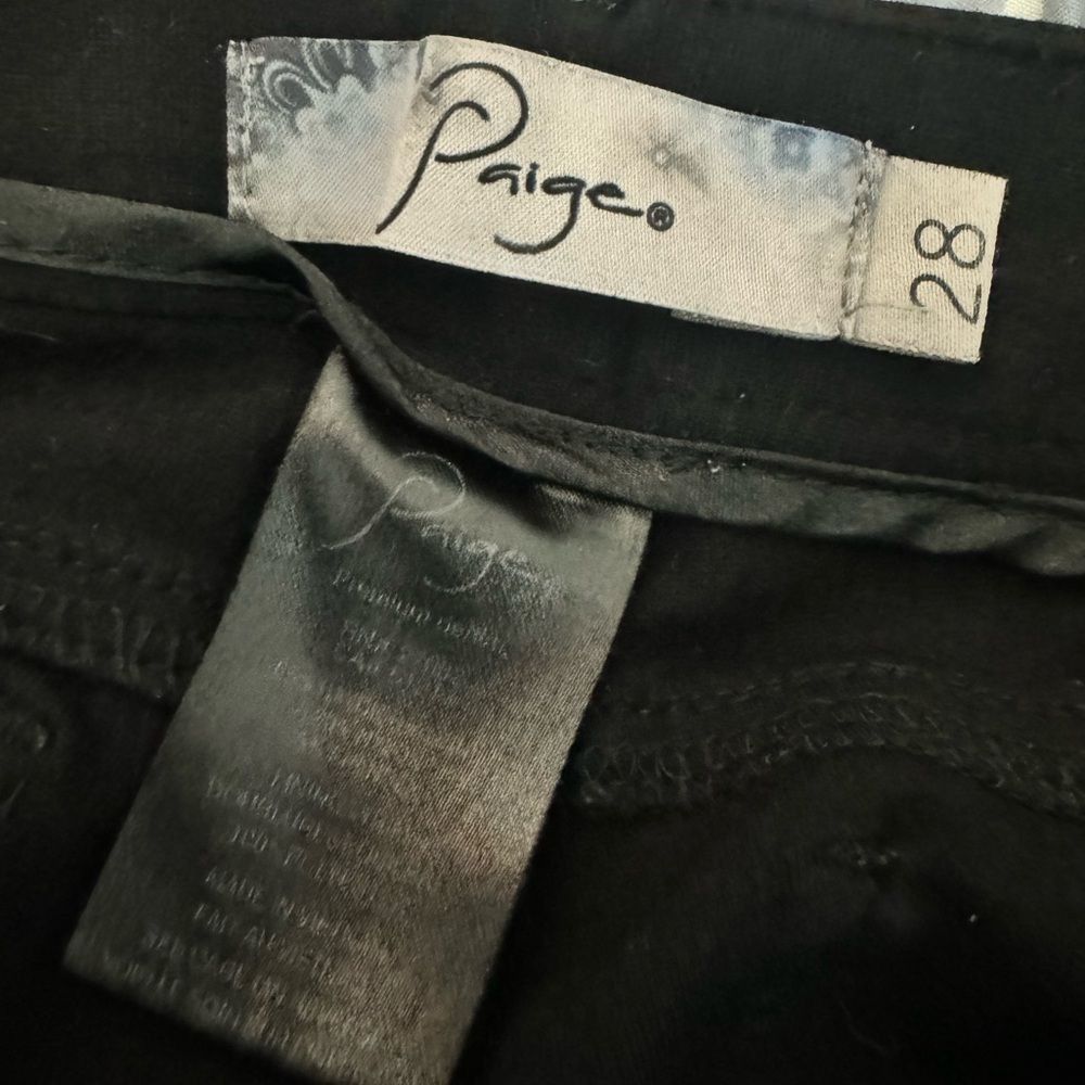 Paige PAIGE Black Stretch Skinny Pants Women’s Size 28 Mid-Rise Size 28" / US 6 / IT 42 - 3 Thumbnail