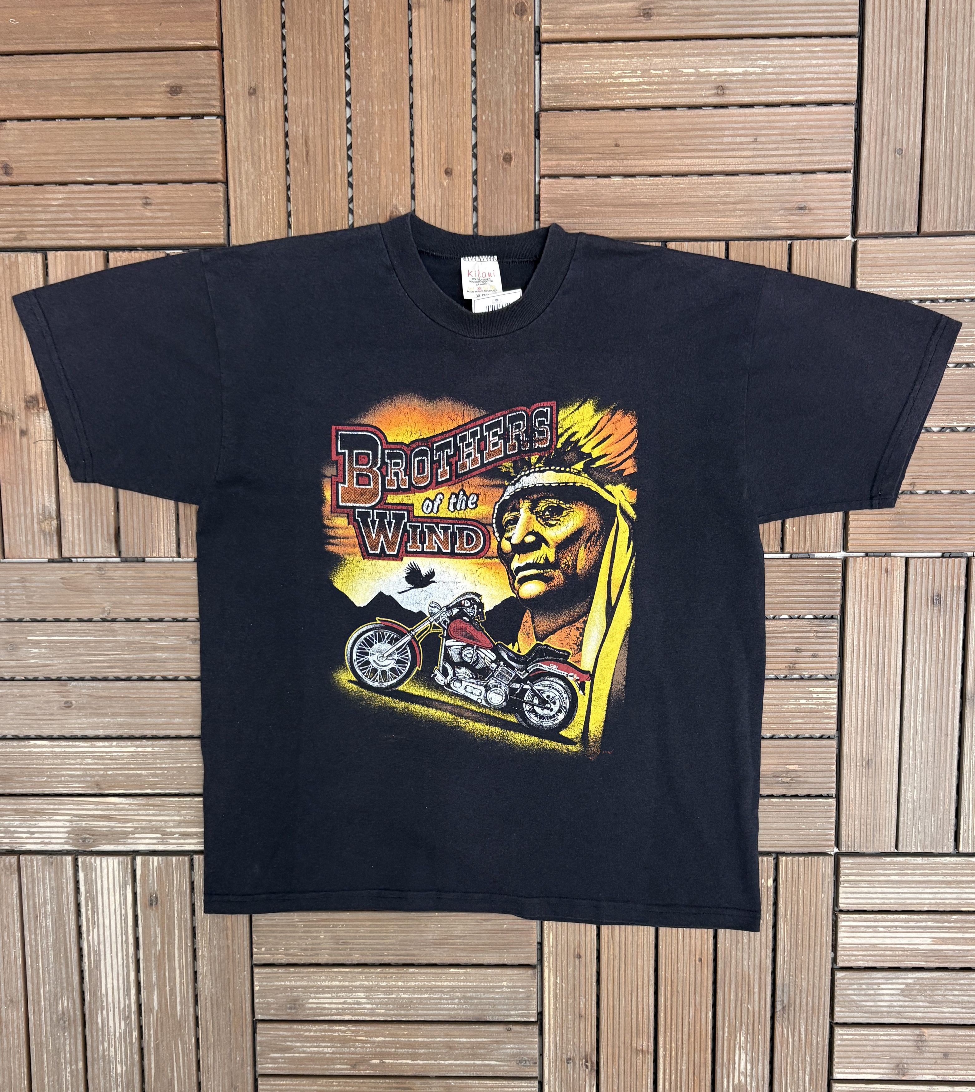 Vintage Brothers of the Wind Motorcycle Vintage T-Shirt Tee Size US XL / EU 56 / 4 - 1 Thumbnail