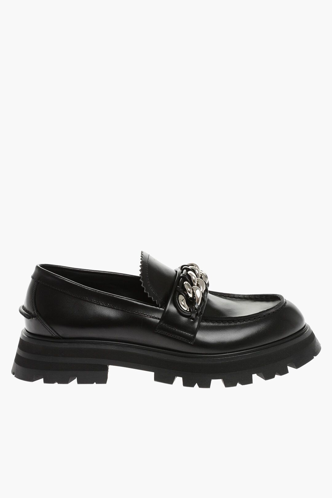 image of Alexander Mcqueen Og1Mm0423 Leather Loafers In Black, Men's (Size 9)