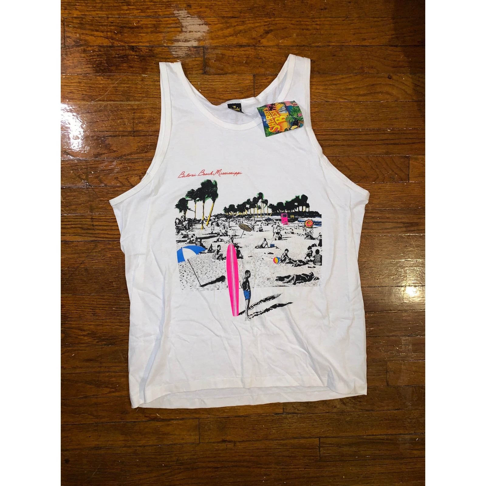Anvil × Vintage Vtg 90s Biloxi Beach Mississippi Tank Top XL USA Anvil Size US XL / EU 56 / 4 - 1 Thumbnail
