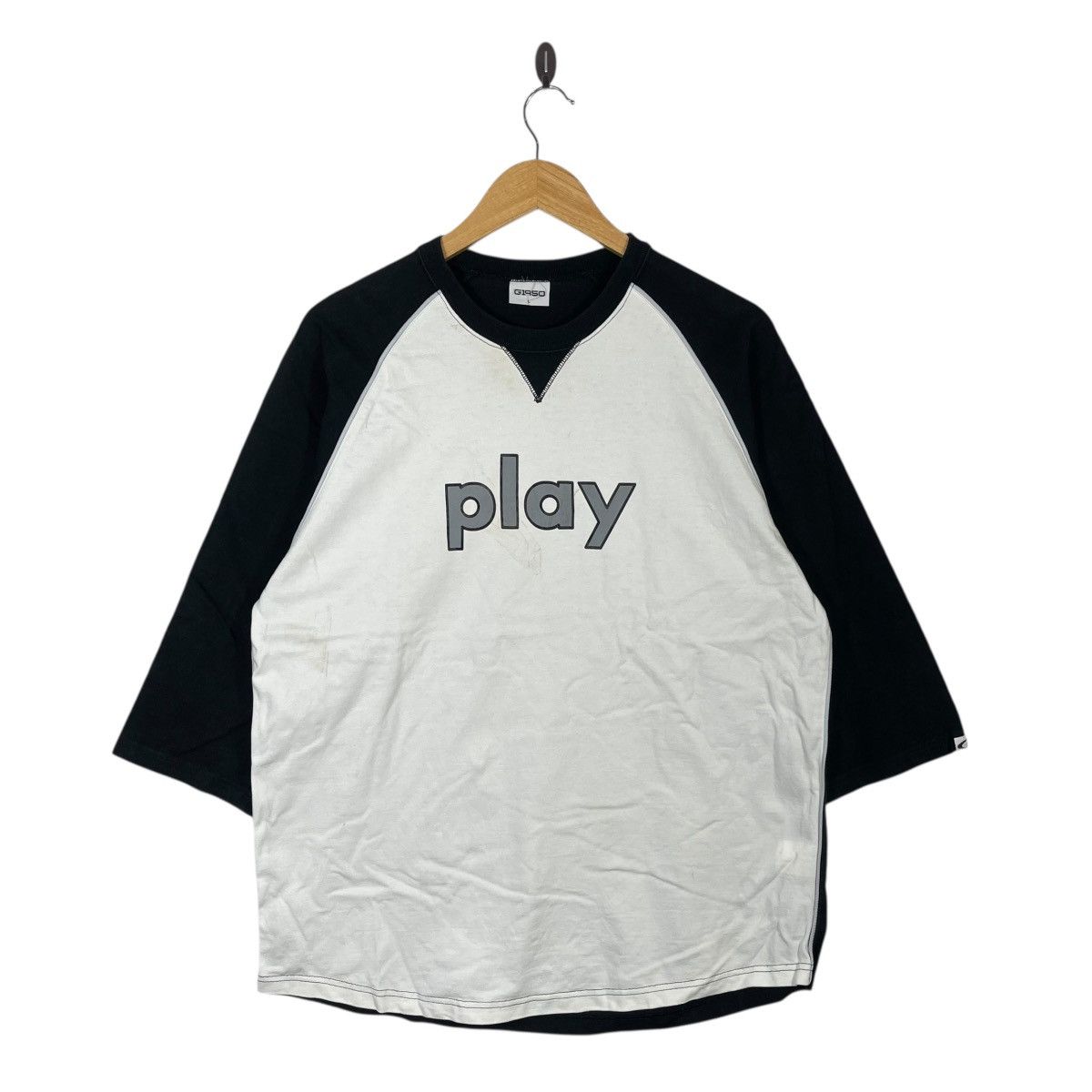 Vintage G1950 “play” Raglan T-Shirt Japanese Streetwear Minimal Size US L / EU 52-54 / 3 - 1 Thumbnail