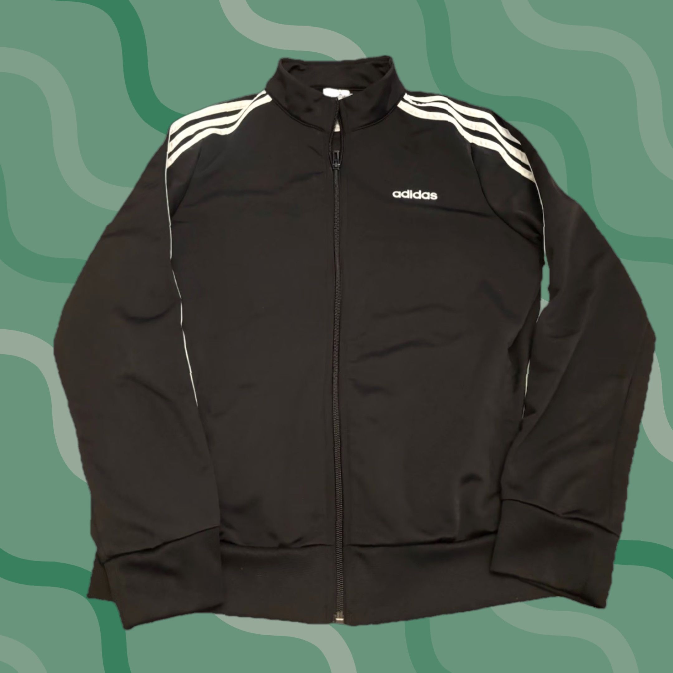 Adidas adidas Track Jacket Full Zip Women’s L Black Polyester Mid-Length 100% PolyNone Size L / US 10 / IT 46 - 1 Thumbnail
