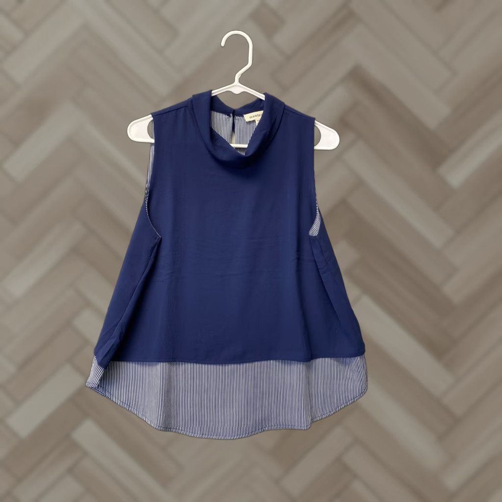 Vintage Manteau Shirt Tank Top Women's Large Navy Lightweight Sleeveless Activewear NWT 80-87 Dresswoman? Size L / US 10 / IT 46 - 1 Thumbnail
