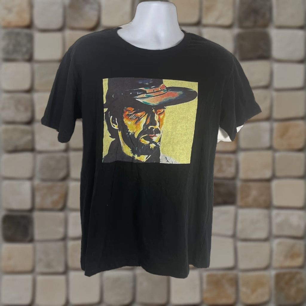Vintage Clint Eastwood T Shirt Large Black Crew Neck Short Sleeve Men 100 Cotton Size US L / EU 52-54 / 3 - 1 Thumbnail