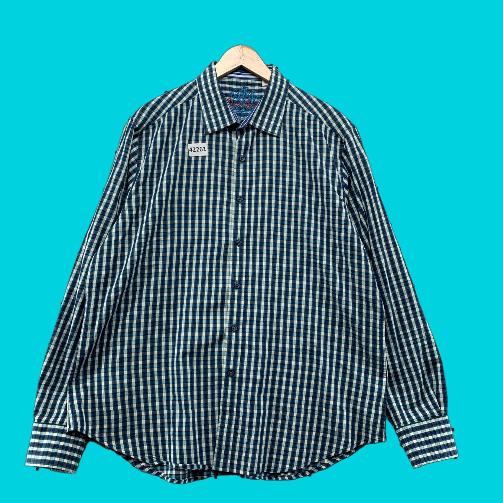 Robert Graham Robert Graham Shirt Mens XL Blue Striped Long Sleeve Button-Down Casual Size US XL / EU 56 / 4 - 1 Thumbnail