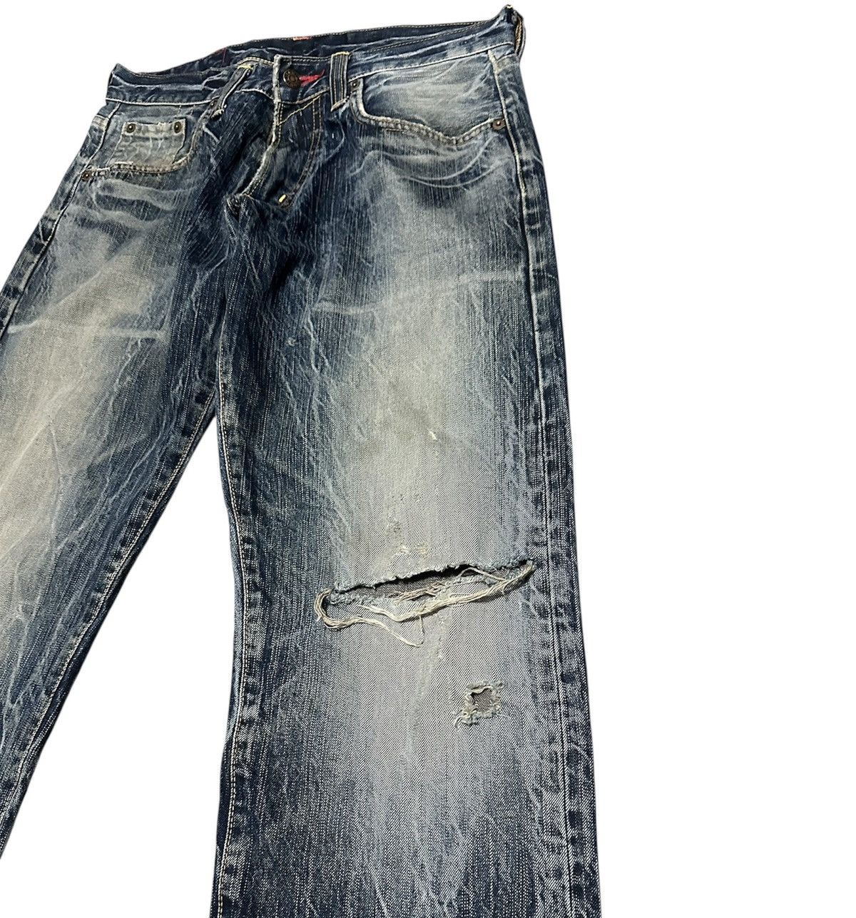 Edwin Vintage Edwin 504 Straight Leg Jeans Distressed Size US 31 - 4 Thumbnail