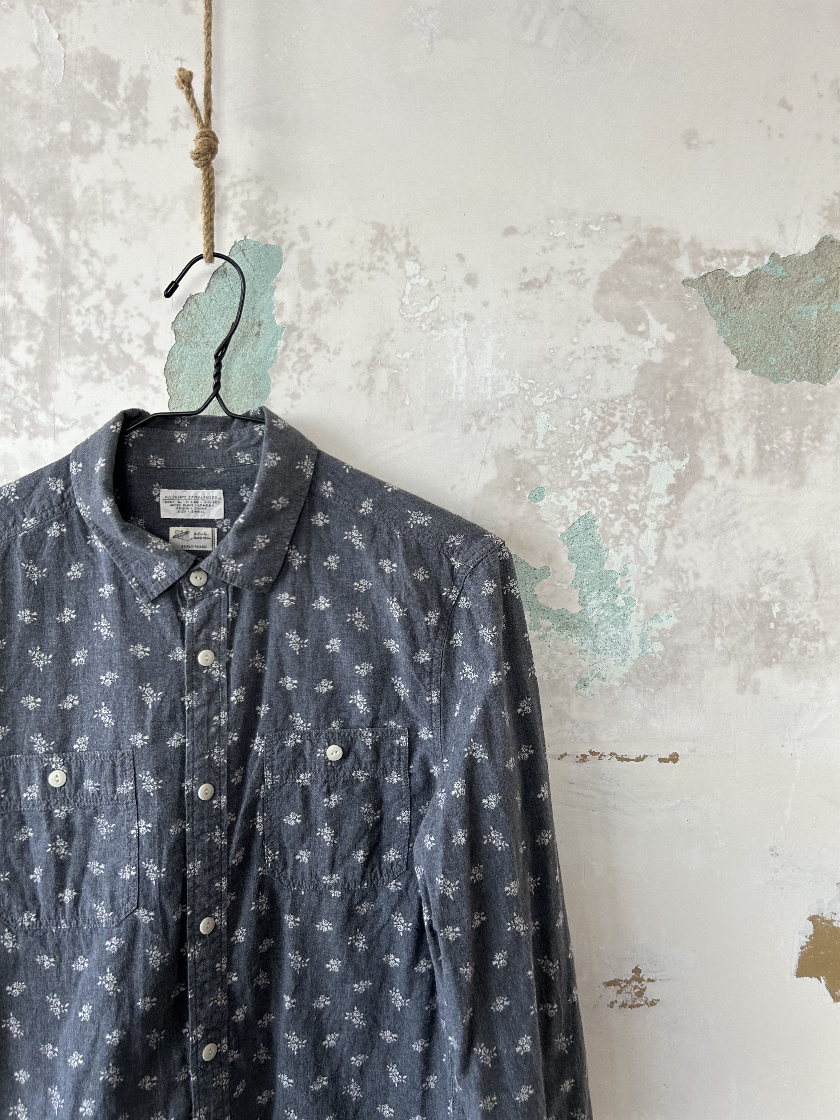 Allsaints ALL SAINTS Shirt Long Sleeve Brushed Cotton Dogtooth Pattern Size US S / EU 44-46 / 1 - 3 Thumbnail