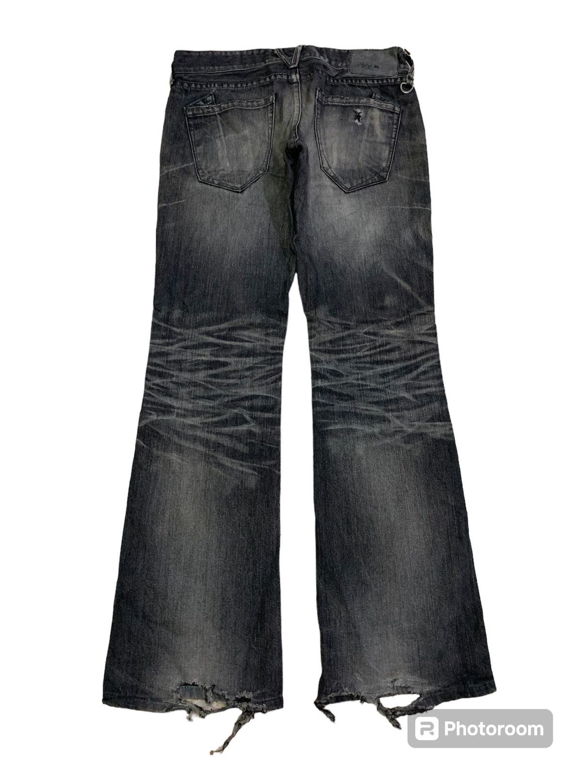 Vanquish 💥Japanese Flare Vanquish Distressed Black Denim Size 30" / US 8 / IT 44 - 1 Thumbnail