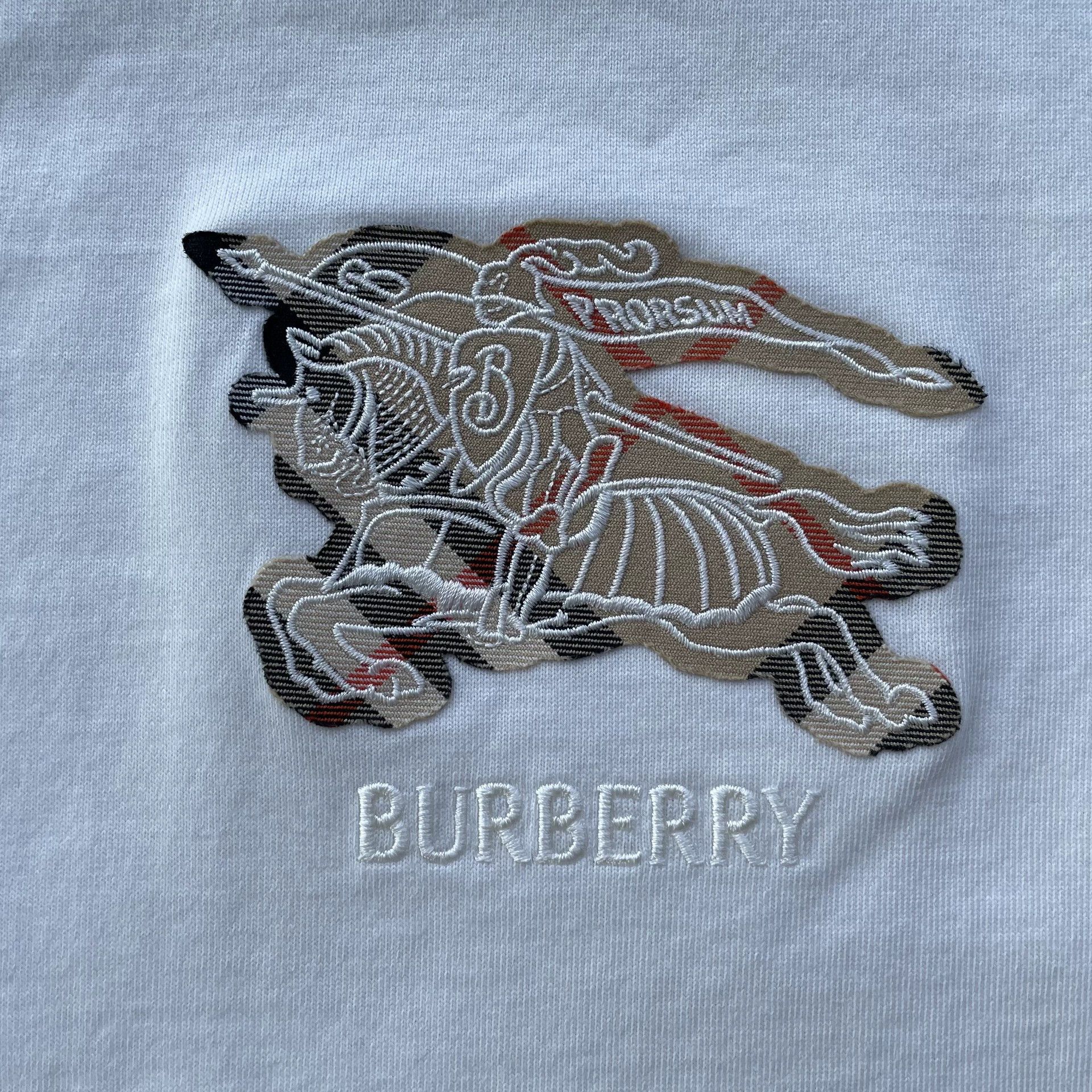 Burberry Burberry Equestrian Knight Check T-shirt Women's White L Size L / US 10 / IT 46 - 3 Thumbnail