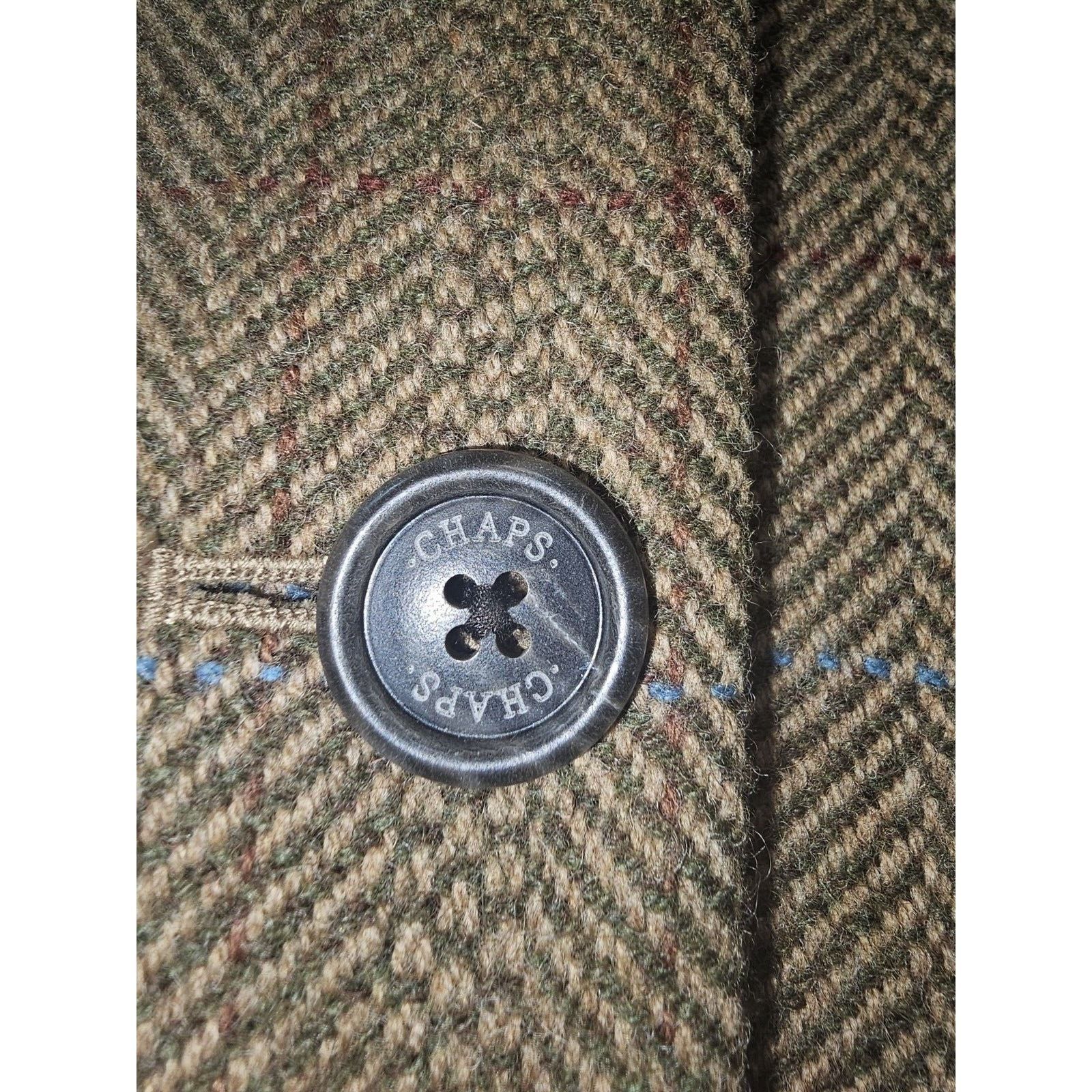 Chaps CHAPS Womens Wool Blend Brown Tweed Blazer/Jacket Size L Size L / US 10 / IT 46 - 10 Thumbnail