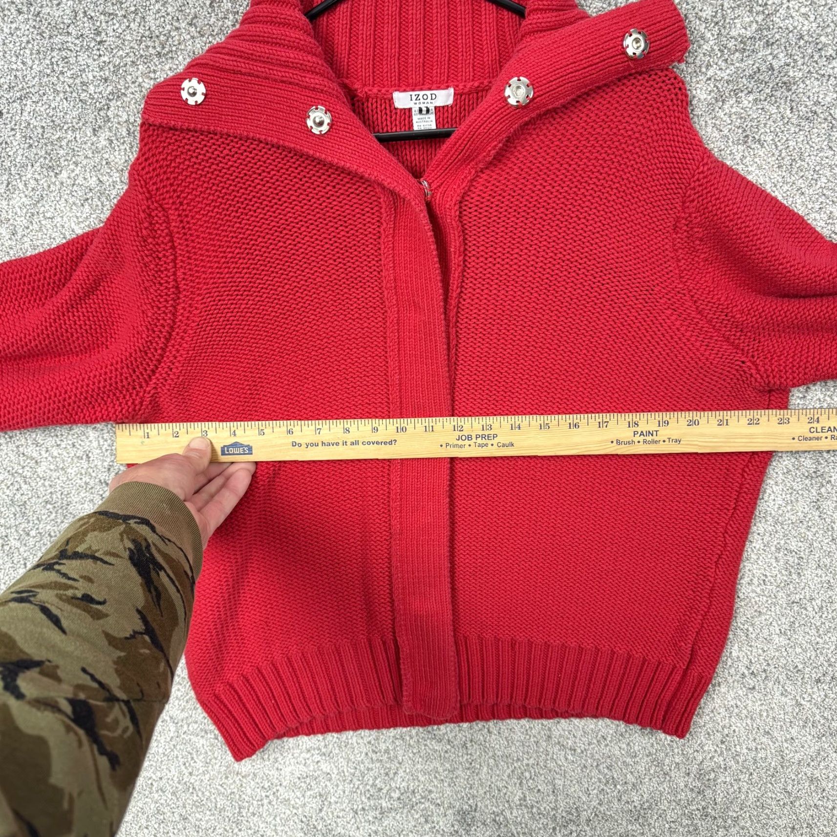 Izod VINTAGE IZOD Sweater Womens 1X Chunky Knit Snap Front Preppy Layering Grandpa Americana Size XL / US 12-14 / IT 48-50 - 4 Thumbnail
