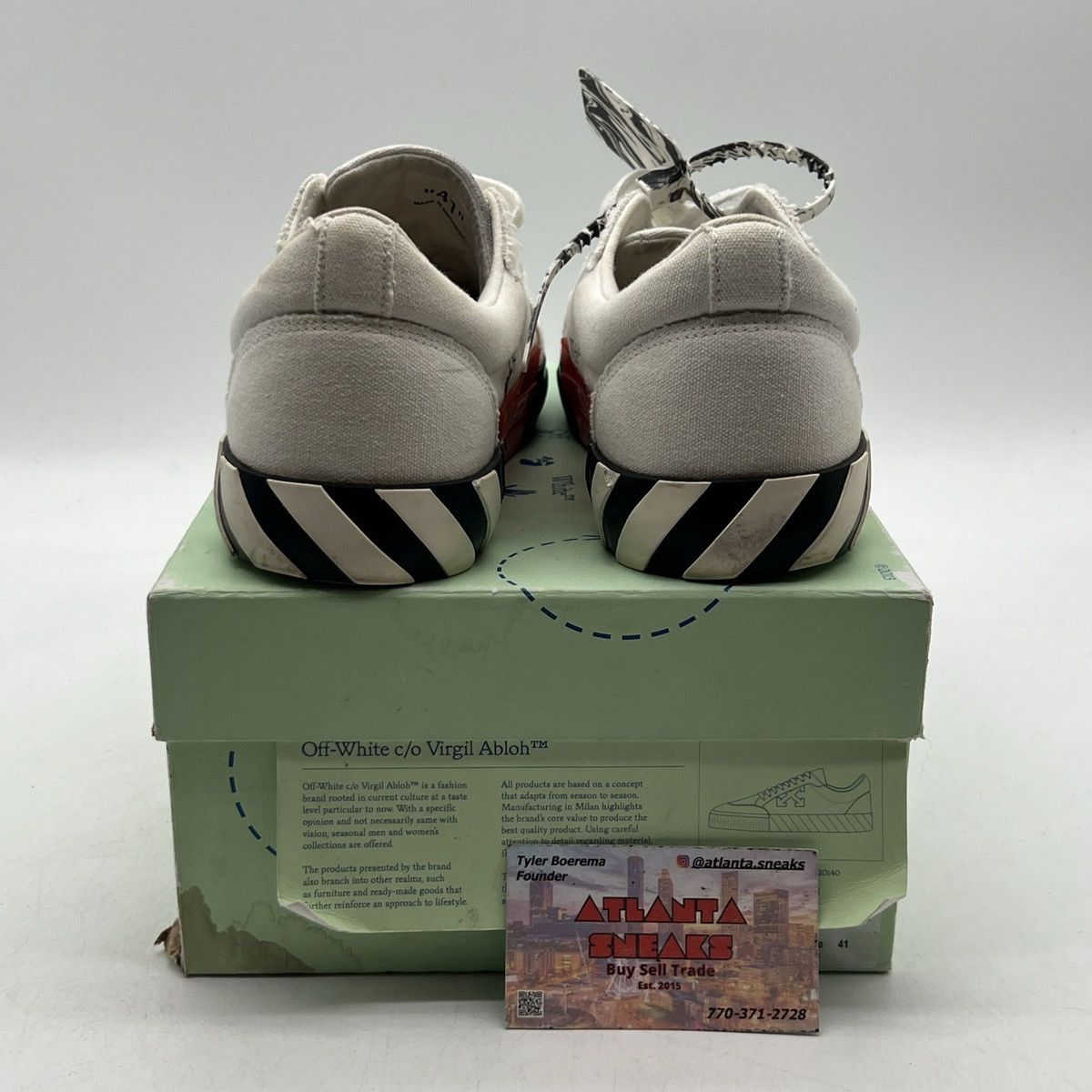Off white vulc sneaker white black light blue