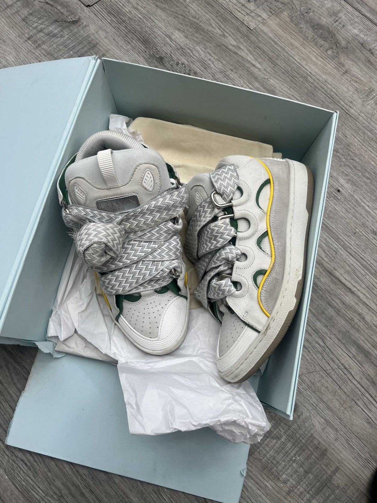 Lanvin Lanvin Curb Sneaker White Green Yellow Size US 10 / EU 43 - 1 Thumbnail