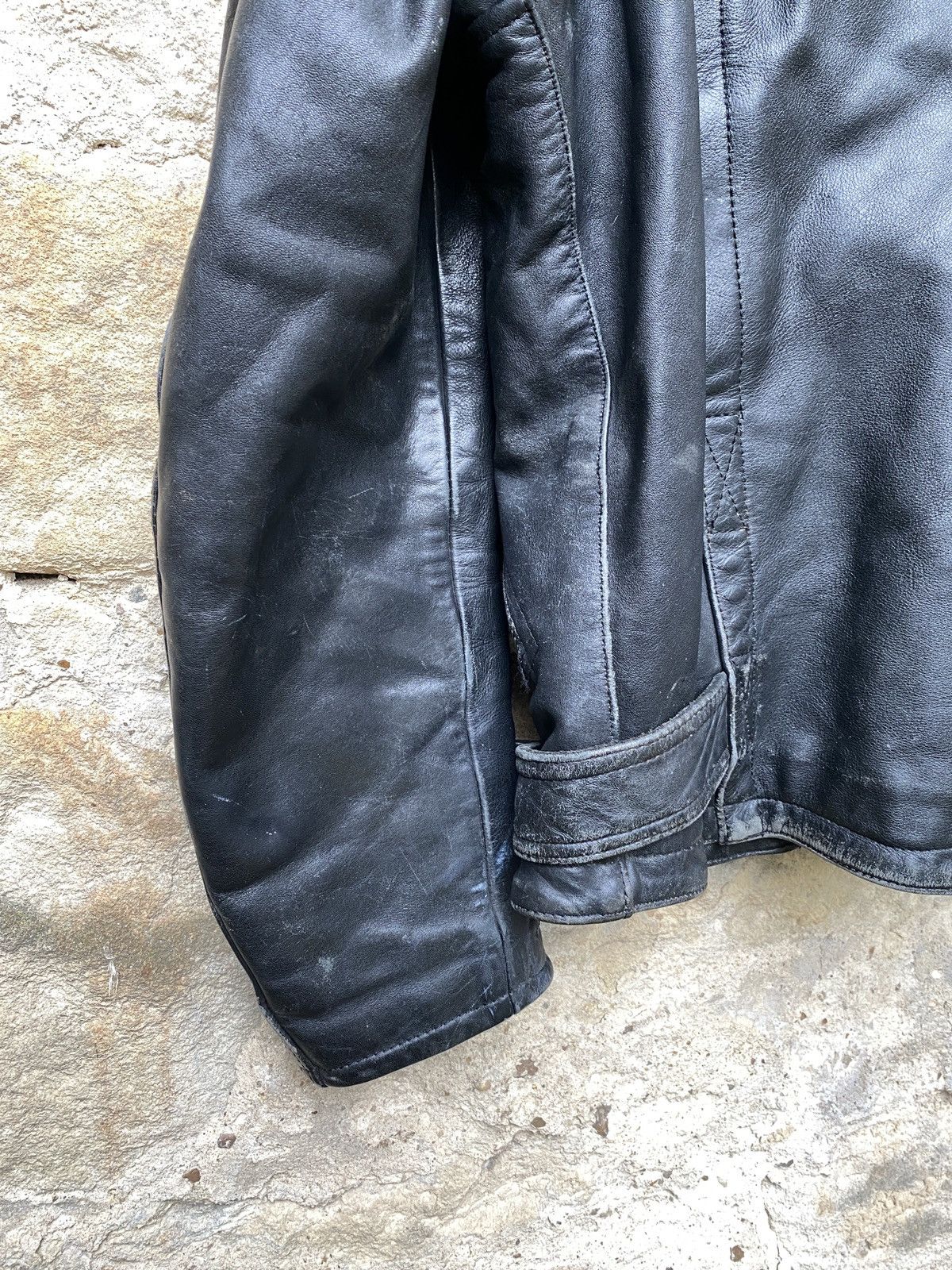 Vintage Rare Vintage 80s Distressed Leather Biker Jacket L-XL Size US XL / EU 56 / 4 - 13 Thumbnail