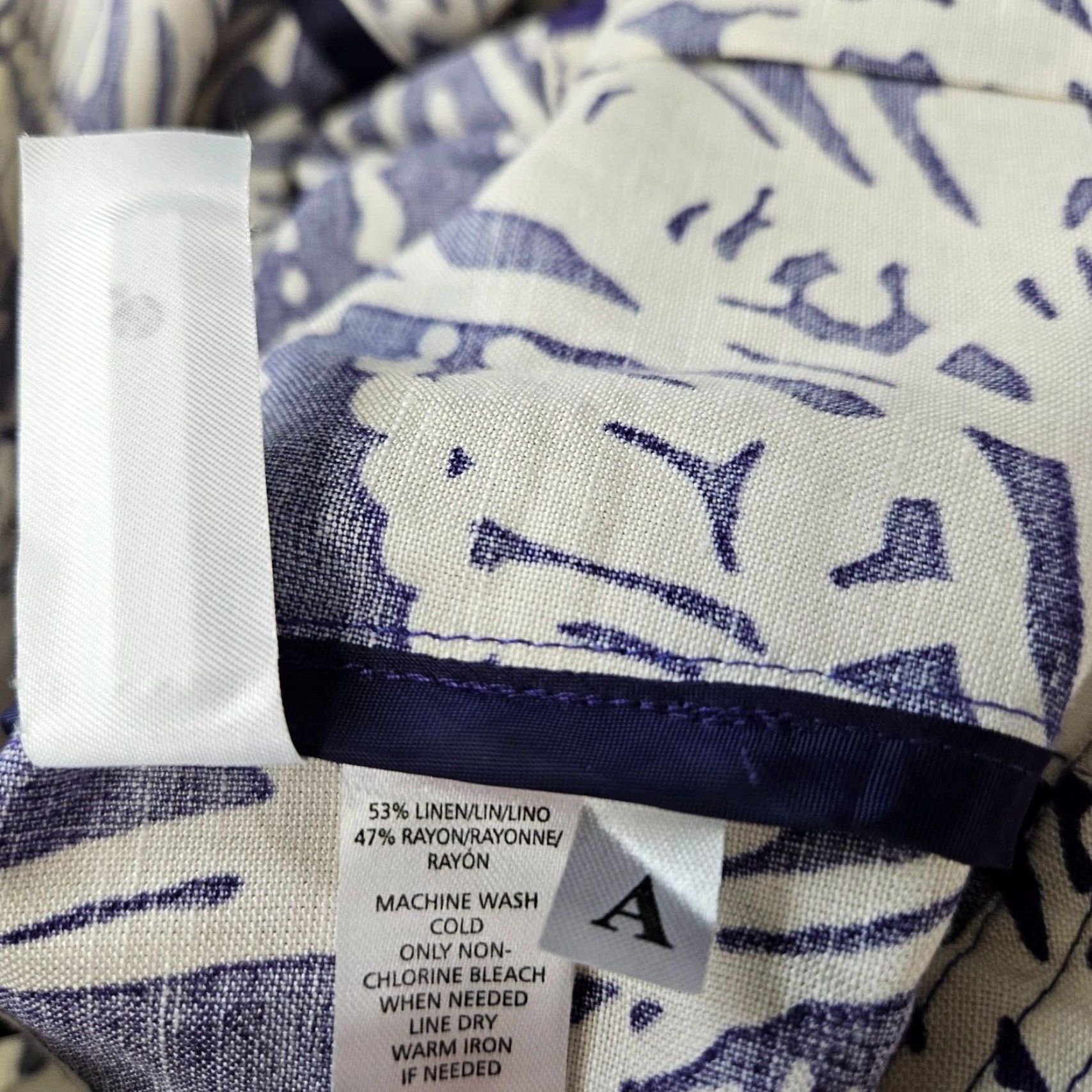 Loft LOFT Ann Taylor Womens Skirt Sz 2P Purple White Floral Linen Blend Size 26" / US 2 / IT 38 - 3 Thumbnail