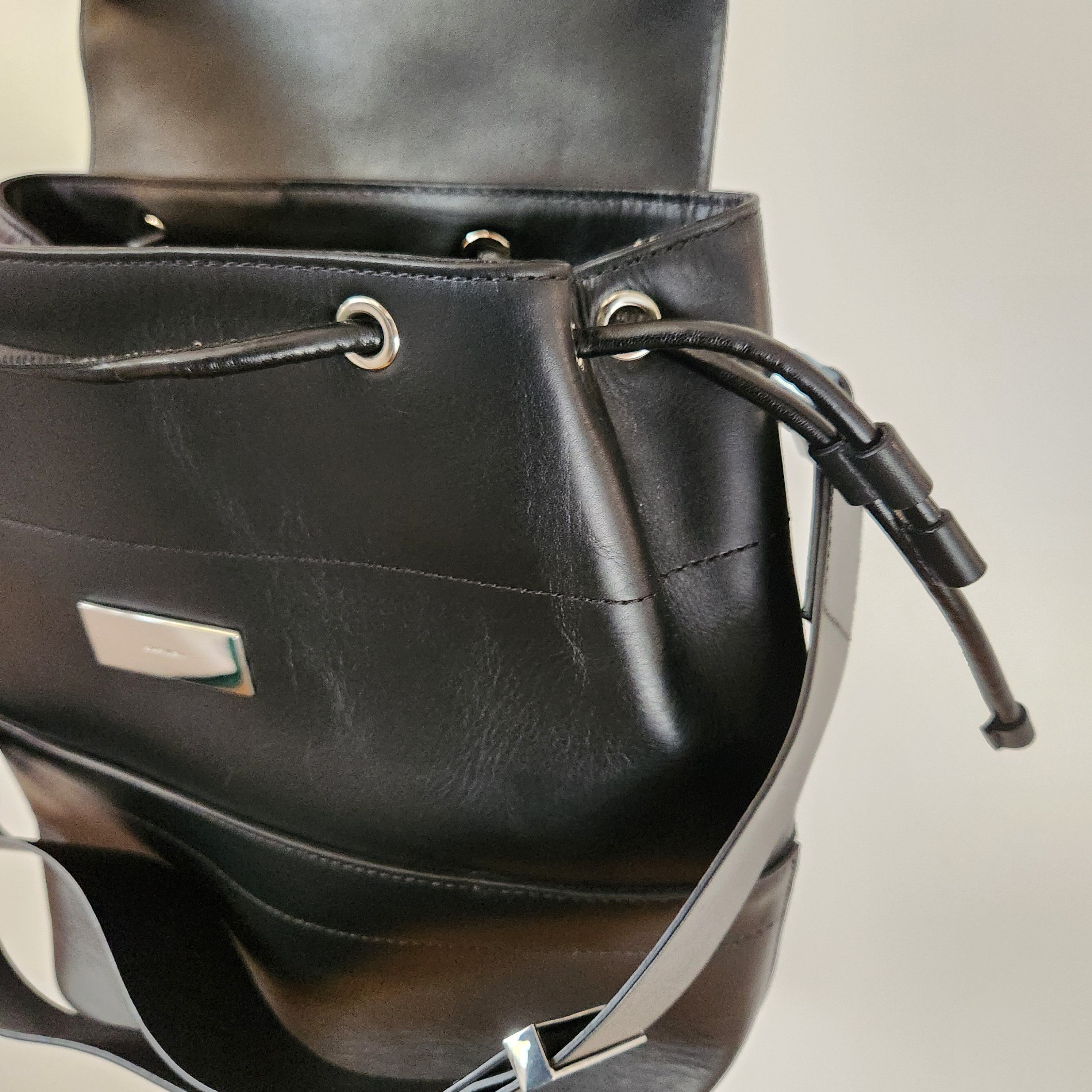 Carven Black Leather Carven Backpack w/ Shoulder Strap Size ONE SIZE - 4 Thumbnail