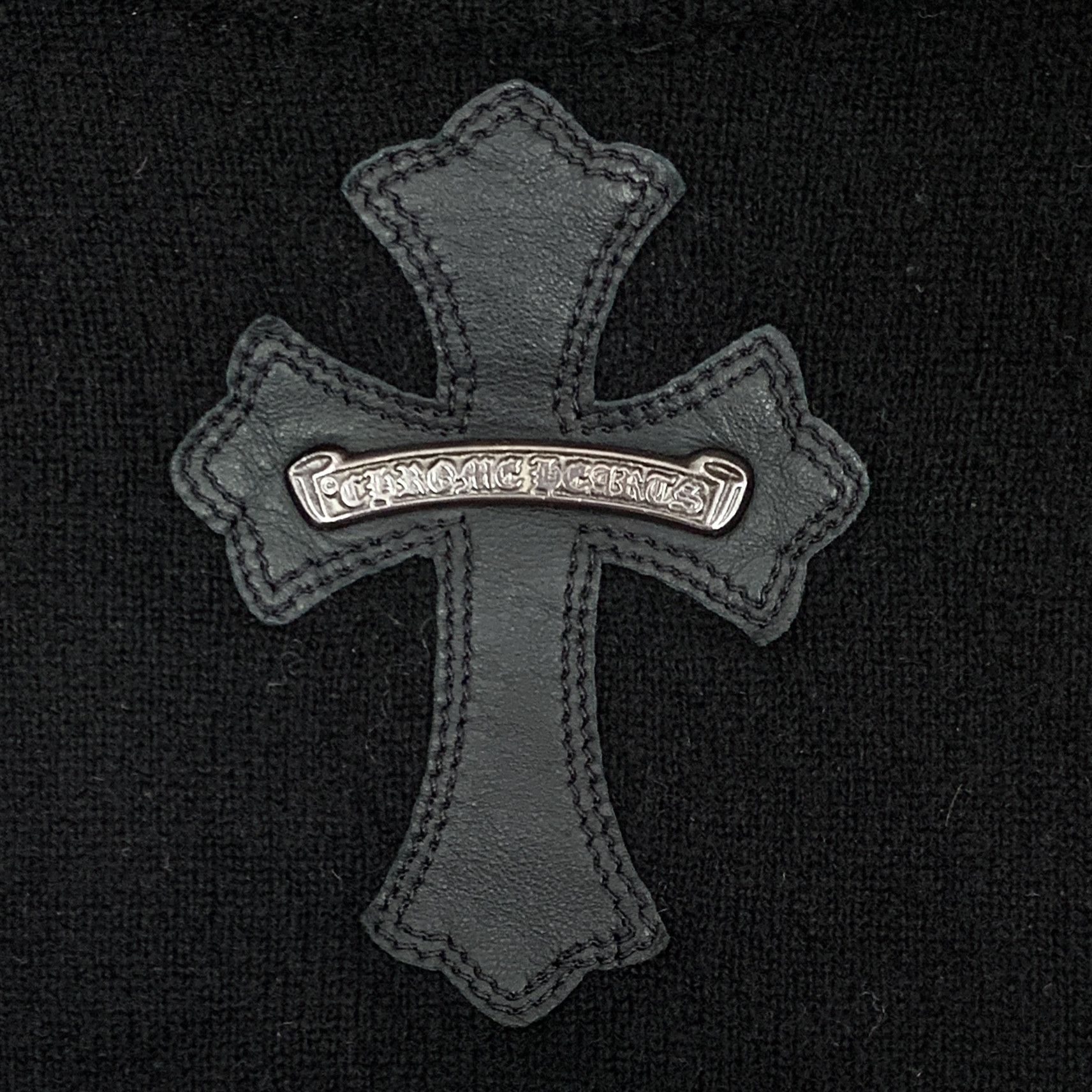 Chrome Hearts Chrome Hearts Cross Leather Cashmere Sweater Black (M) Size US M / EU 48-50 / 2 - 7 Thumbnail