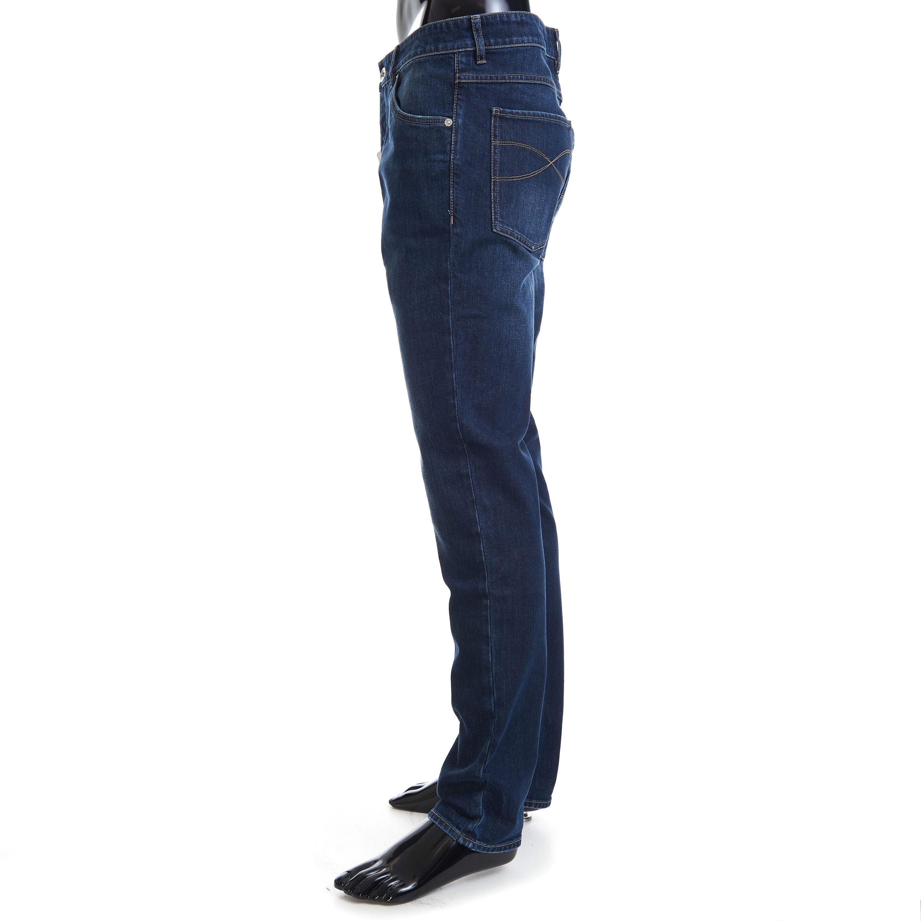 Brunello Cucinelli Slim Fit Five Pocket Jeans Trousers In Dark Blue Denim Size US 40 / EU 56 - 4 Thumbnail