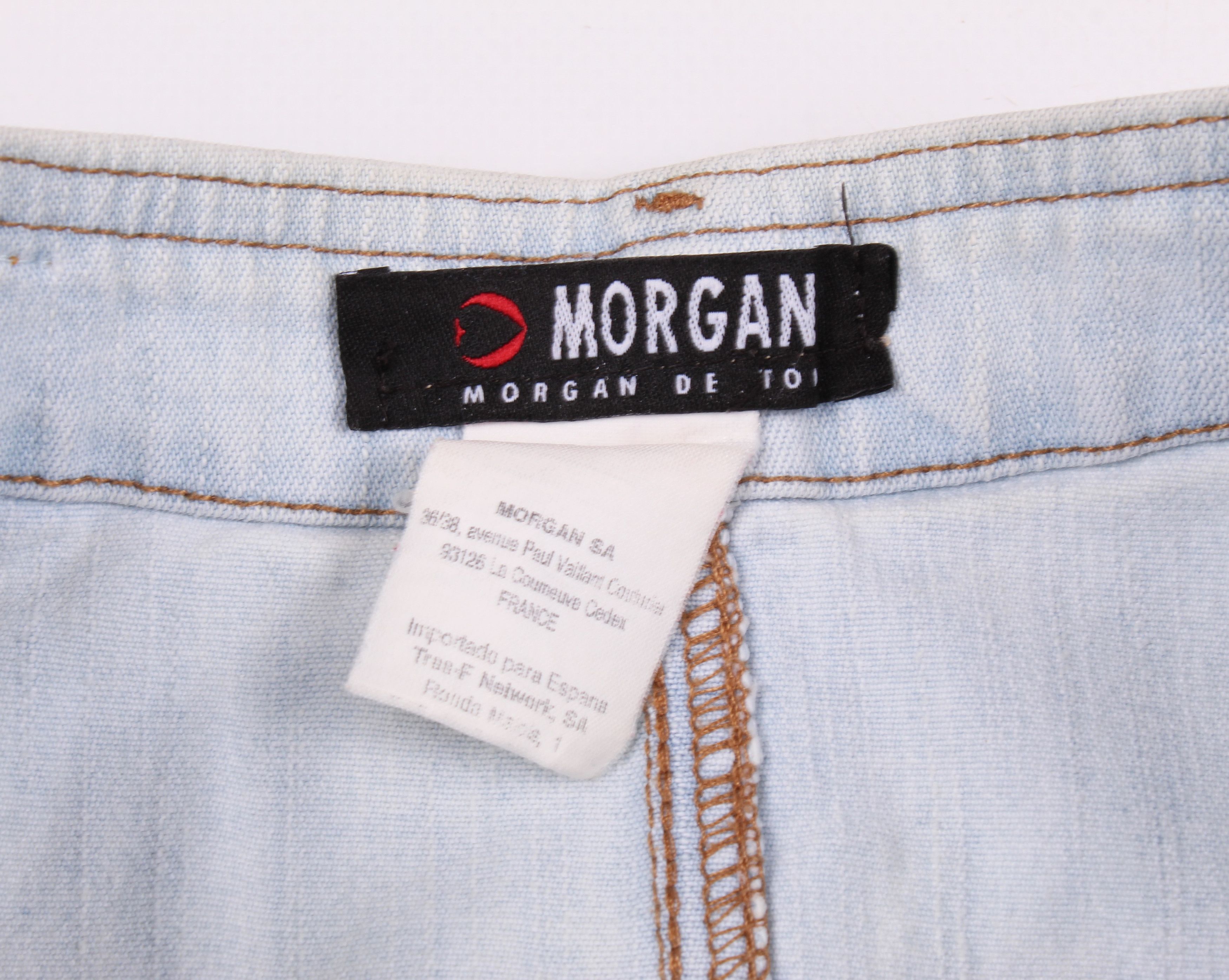Morgan Homme × Vintage Morgan de Toi Vintage Y2K Denim Beaded Mini Skirt Size 26" / US 2 / IT 38 - 6 Thumbnail