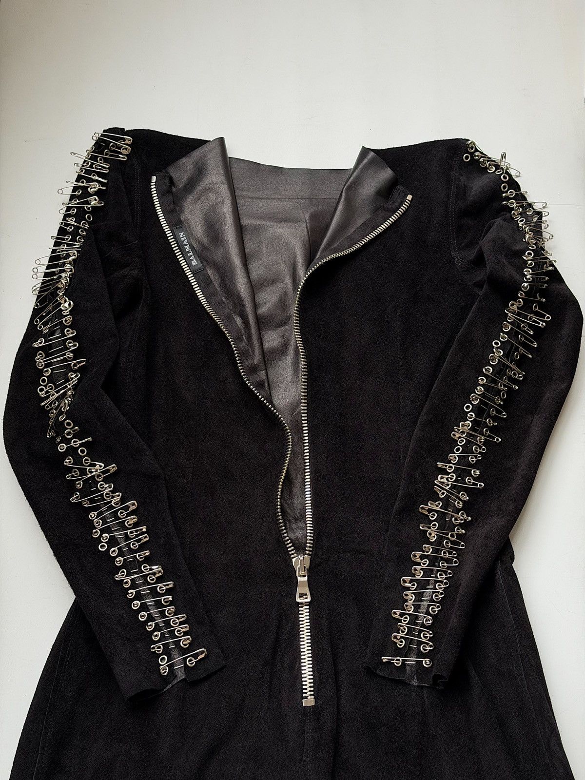Balmain BALMAIN Decarnin SS2011 Safety Pin Leather Calf Mini Dress Size S / US 4 / IT 40 - 17 Thumbnail