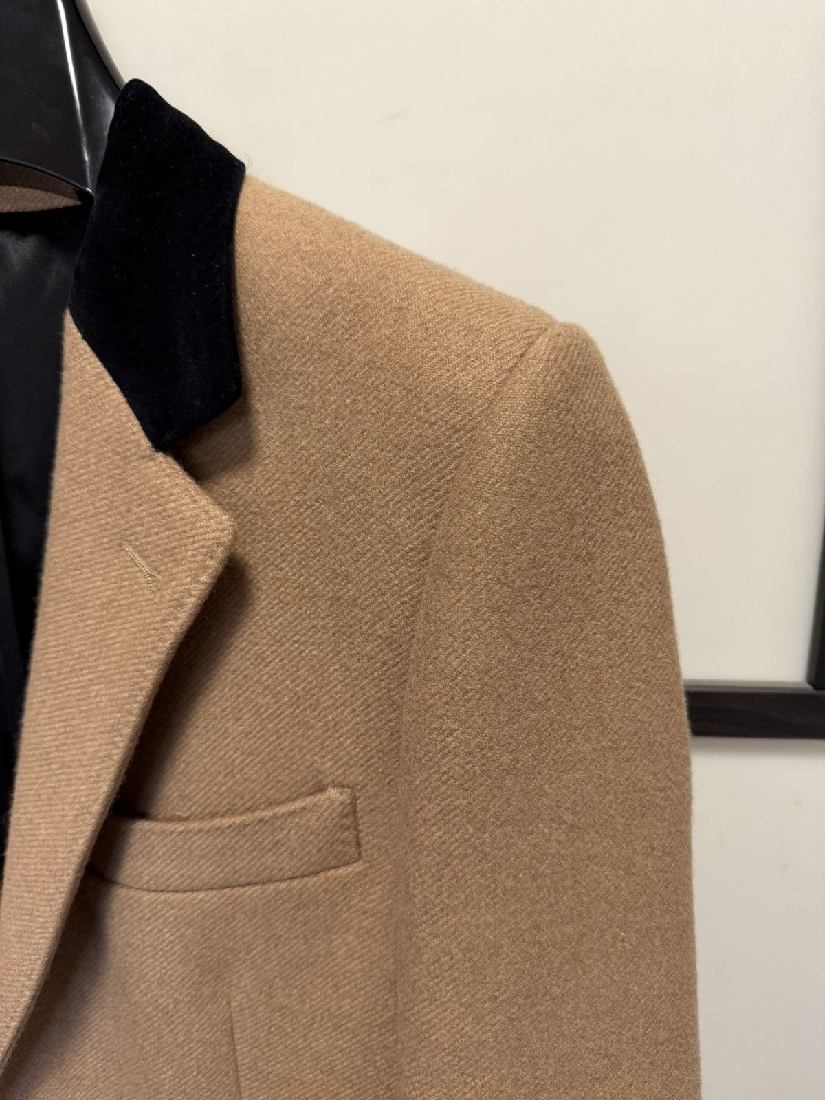 Celine × Hedi Slimane UNRELEASED - FW23 Velvet Collar Camel Chesterfield Coat Size US S / EU 44-46 / 1 - 3 Thumbnail