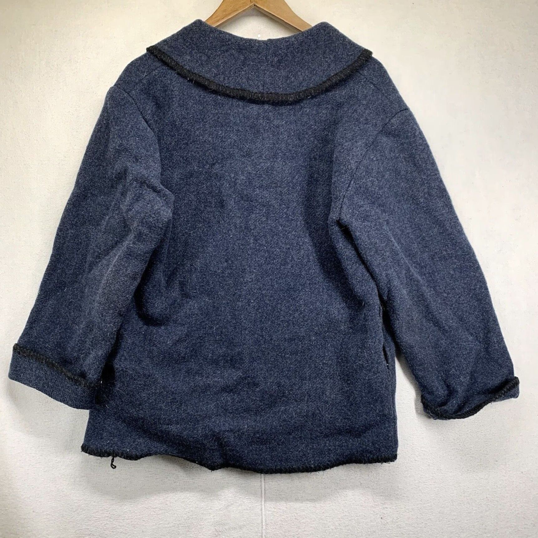 Vintage VINTAGE Marsh Landing Women’s Wool Jacket Coat Short Heavyweight Long Sleeve Blue Solid Fall Winter Casual Bohemian Size M / US 6-8 / IT 42-44 - 3 Thumbnail