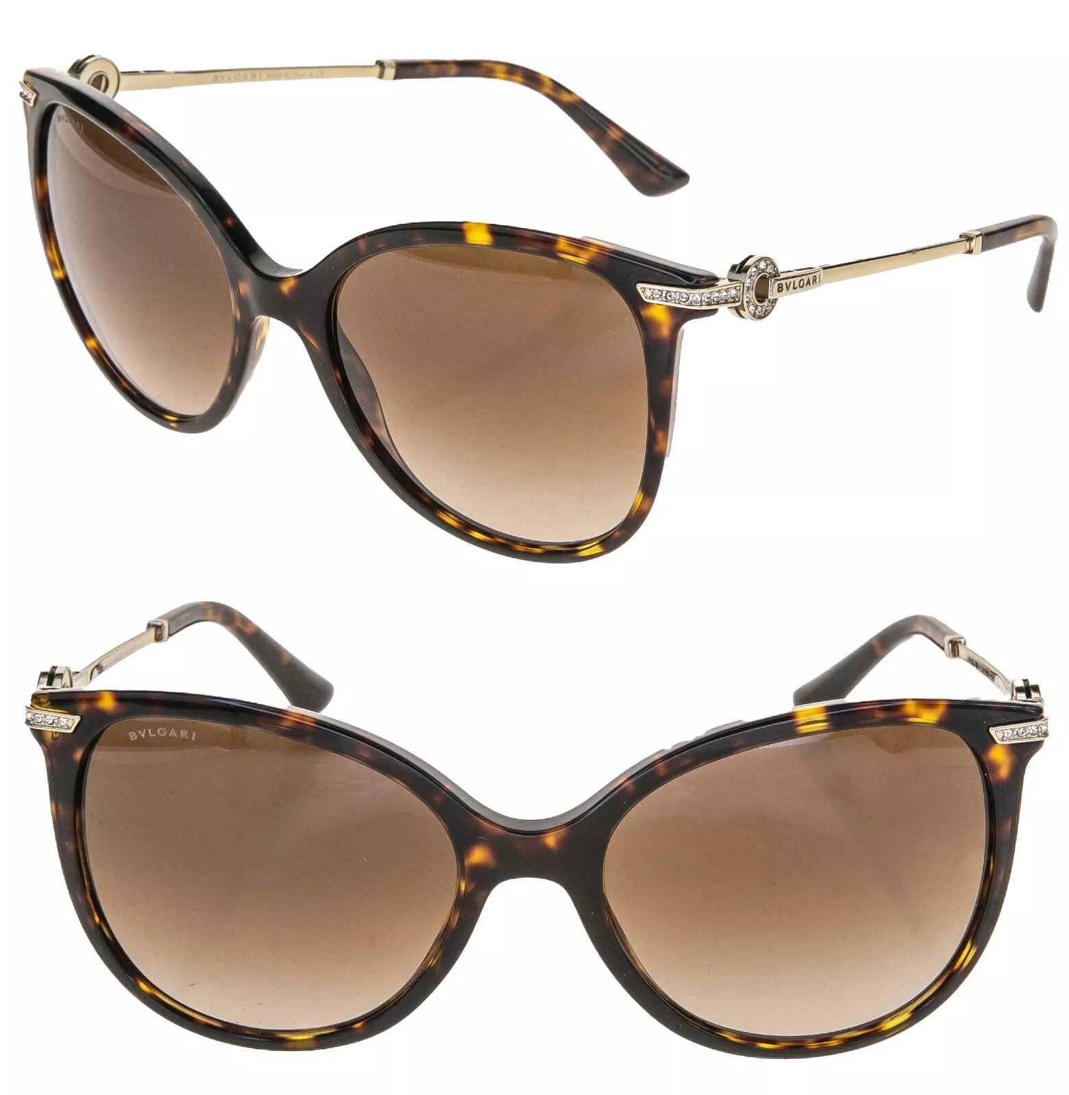 Bvlgari BVLGARI COIN Brown Havana Gold Logo Sunglasses BV8201B 8201 Size ONE SIZE - 1 Thumbnail