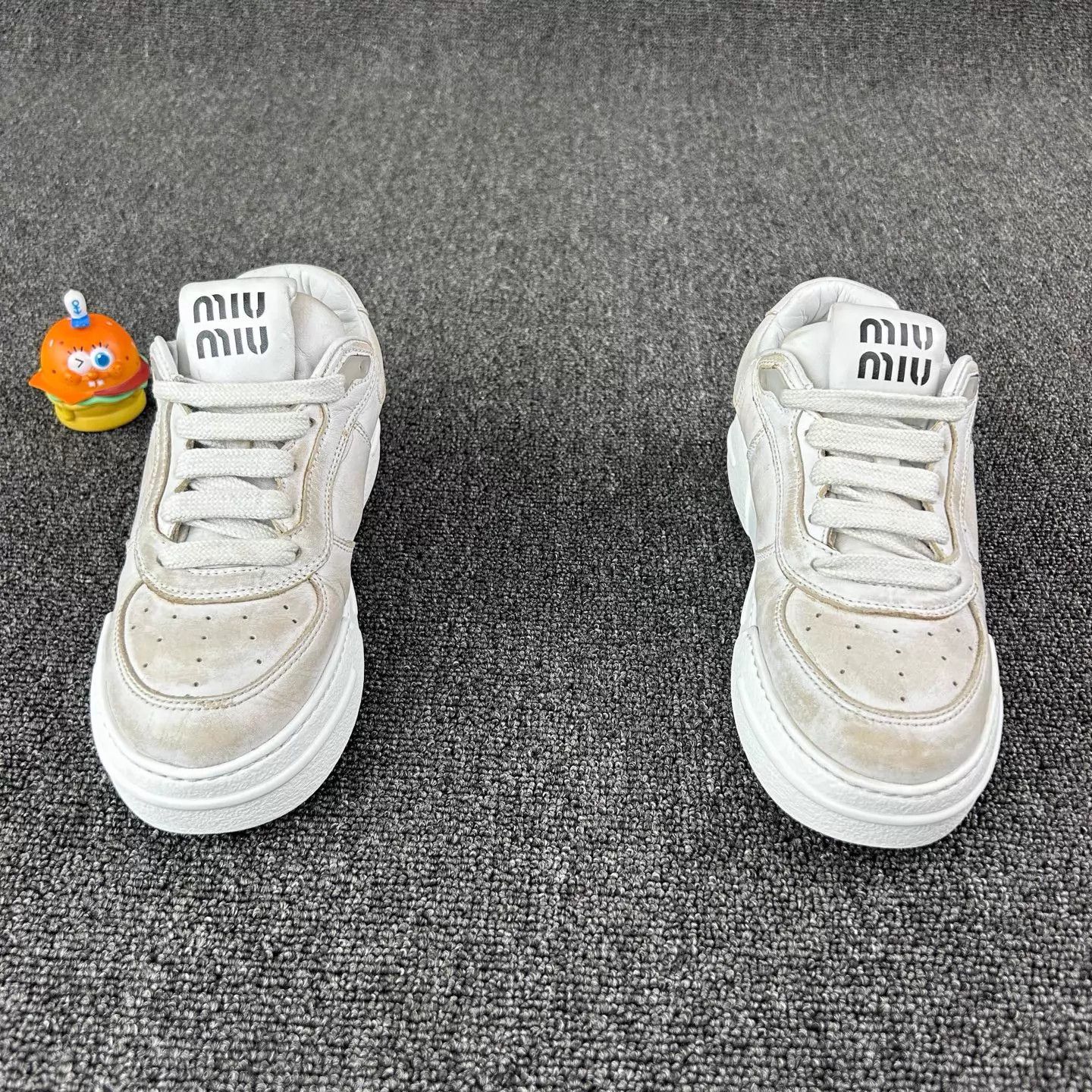 Miu Miu MIU MIU distressed white sneaker women's EU 36 Size US 5.5 / IT 35.5 - 2 Thumbnail