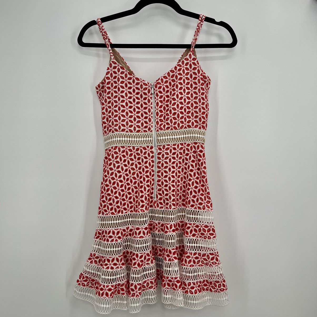 Designer Bardot Shock Camille Mini Dress Floral Lace Embroidered 4 XS Size XS / US 0-2 / IT 36-38 - 6 Thumbnail