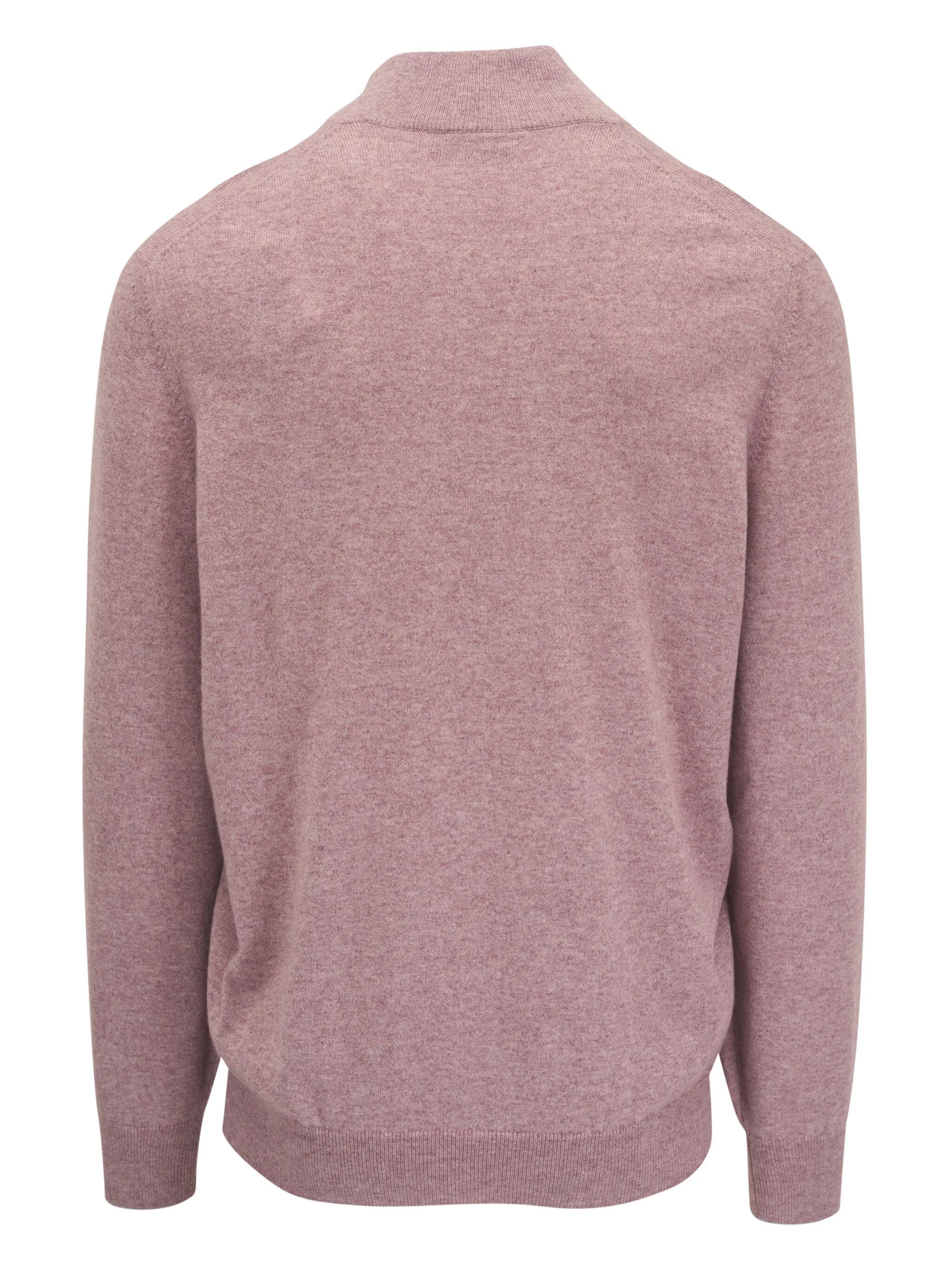 Brunello Cucinelli o1gr1nt0525 Half Zip Cashmere Pullover in Pink Size US M / EU 48-50 / 2 - 2 Thumbnail