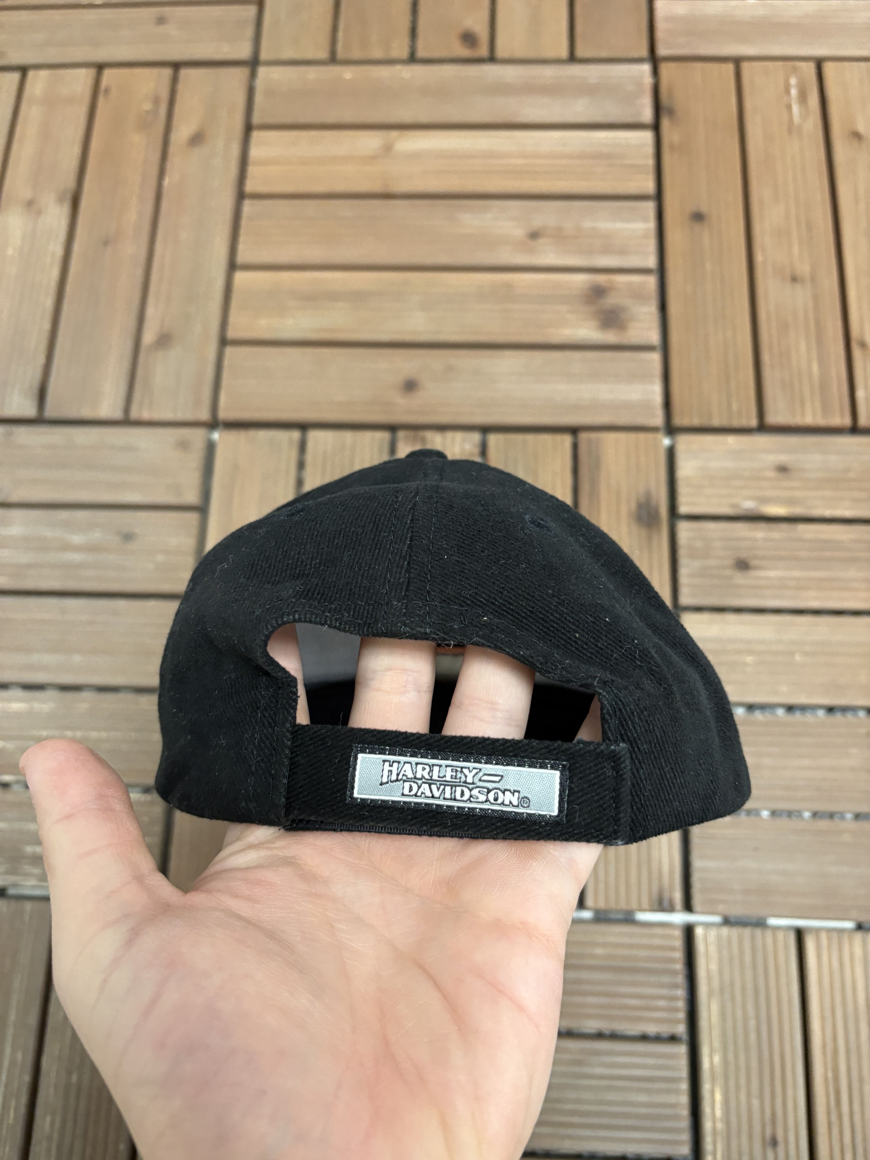 Vintage Smoky Mountains Harley Davidson Vintage Strap Black Hat Cap Size ONE SIZE - 5 Thumbnail