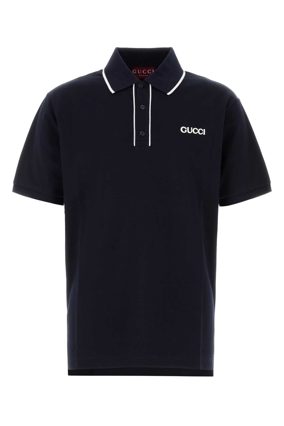Gucci Midnight Blue Stretch Piquet Polo Shirt Size US S / EU 44-46 / 1 - 1 Thumbnail
