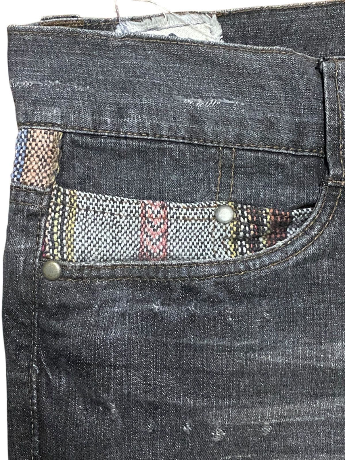Windsor Smith Vintage Jungles Black Denim Distressed Baggy Jeans Size US 36 / EU 52 - 10 Thumbnail
