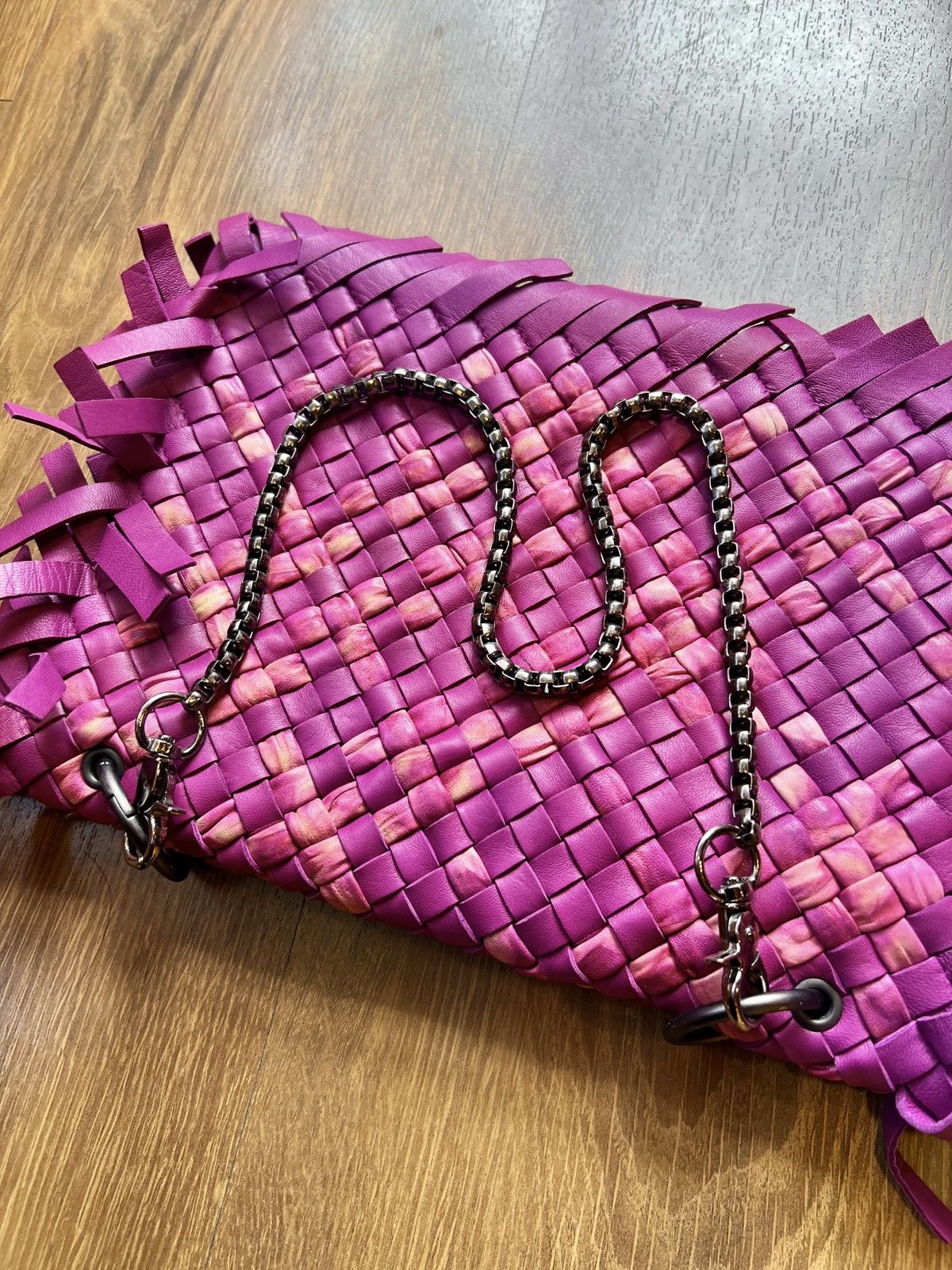 Bottega Veneta Rare Bottega Veneta Intrecciato Fringe Leather Shoulder Bag Size ONE SIZE - 13 Thumbnail